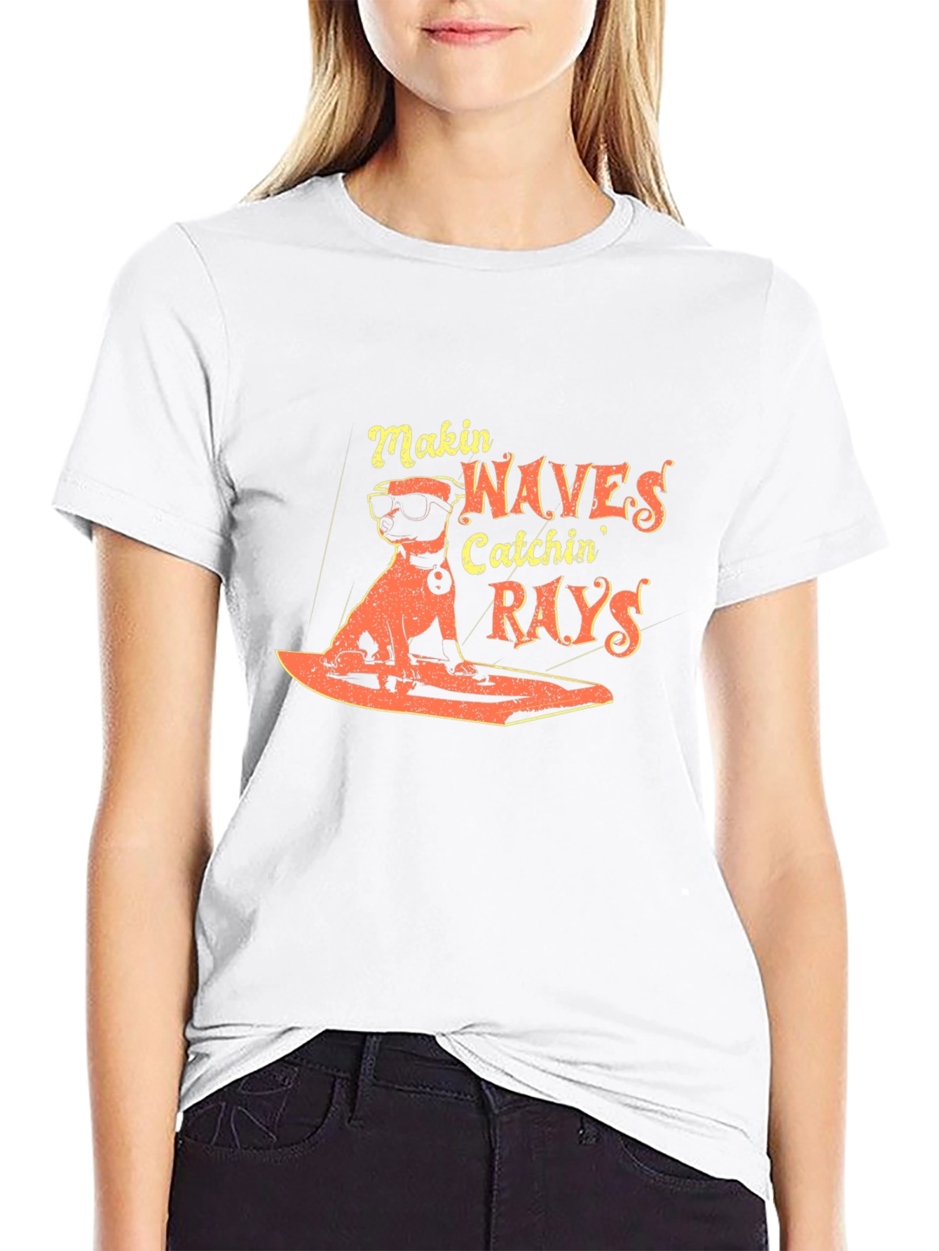 Cool Dog Surfing T-Shirt - Makin Waves Catchin Rays