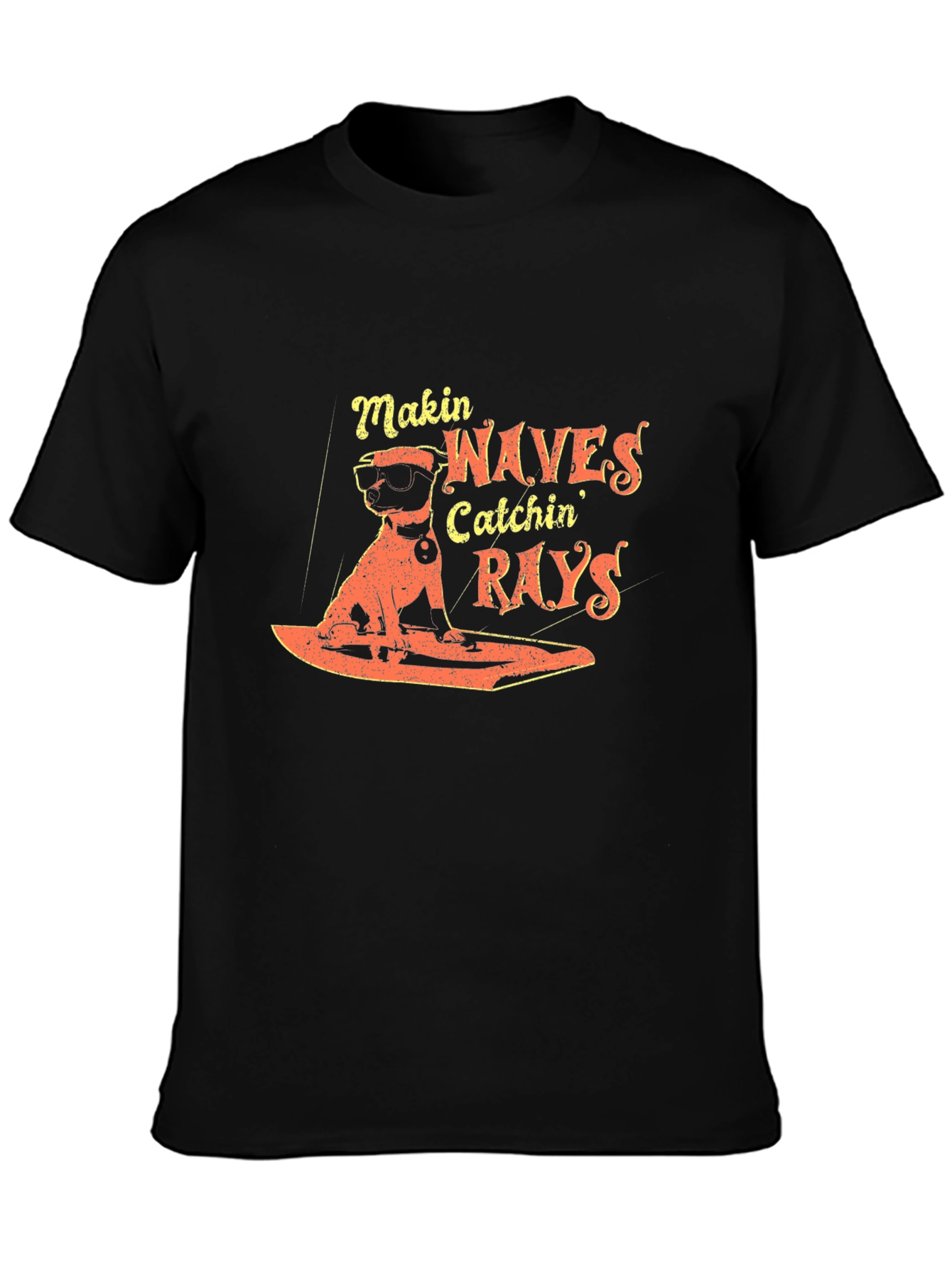 Cool Dog Surfing T-Shirt - Makin Waves Catchin Rays