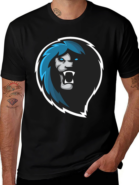 Lion Head Graphic Black T-Shirt