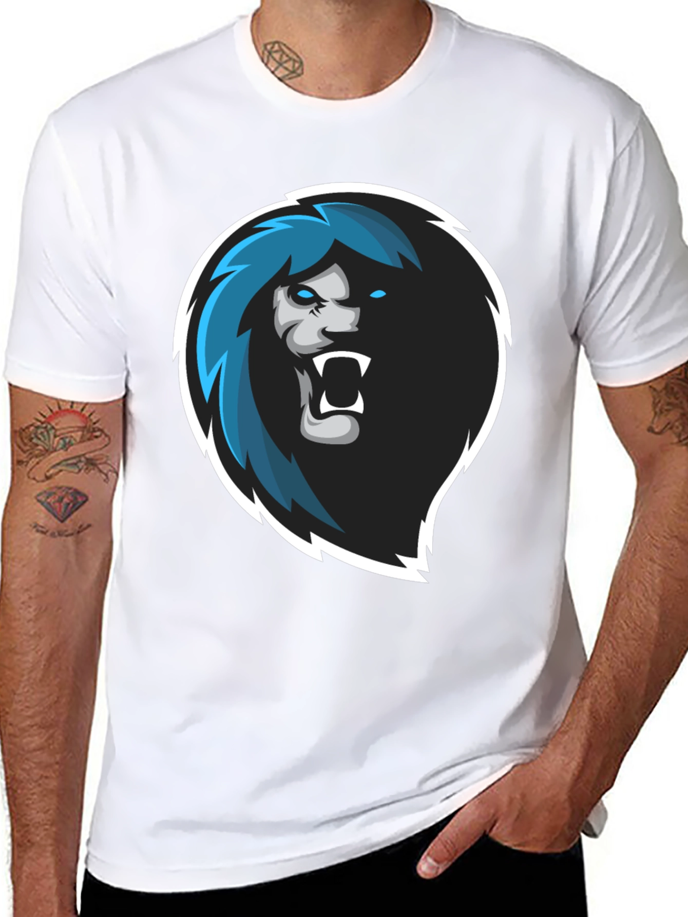 Lion Head Graphic Black T-Shirt