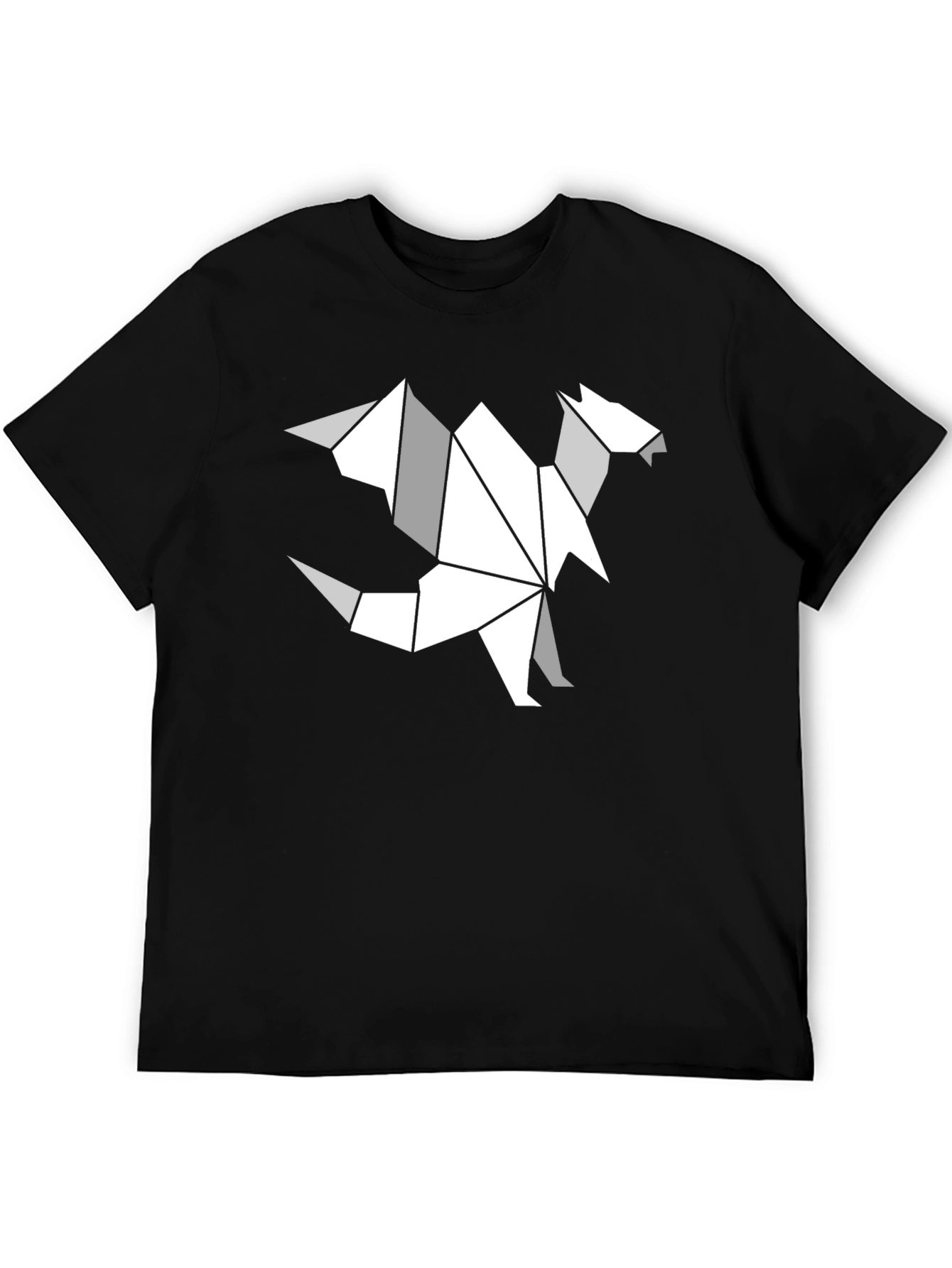 Origami Dragon Graphic T-Shirt - Black