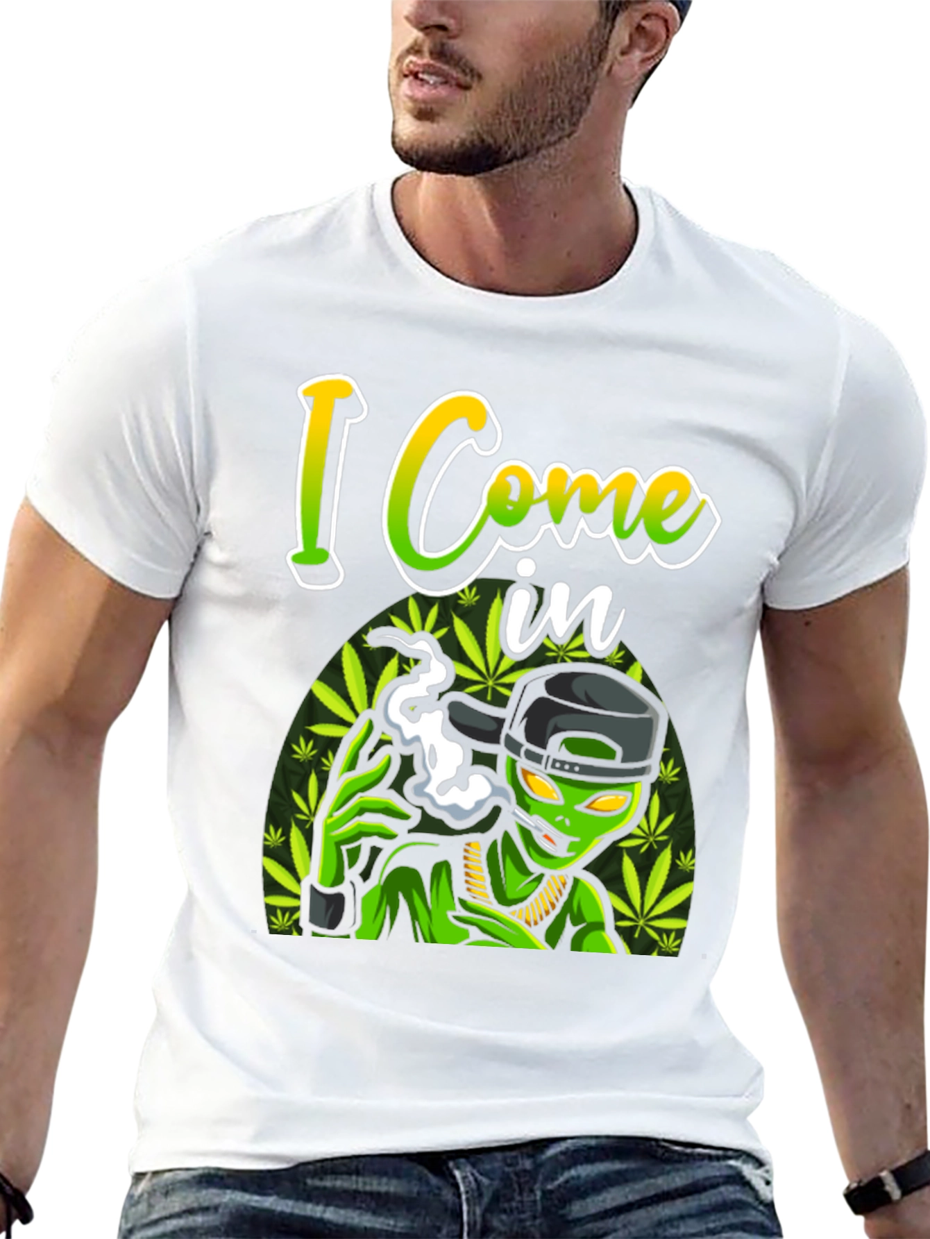 I Come In Peace Alien Black T-Shirt