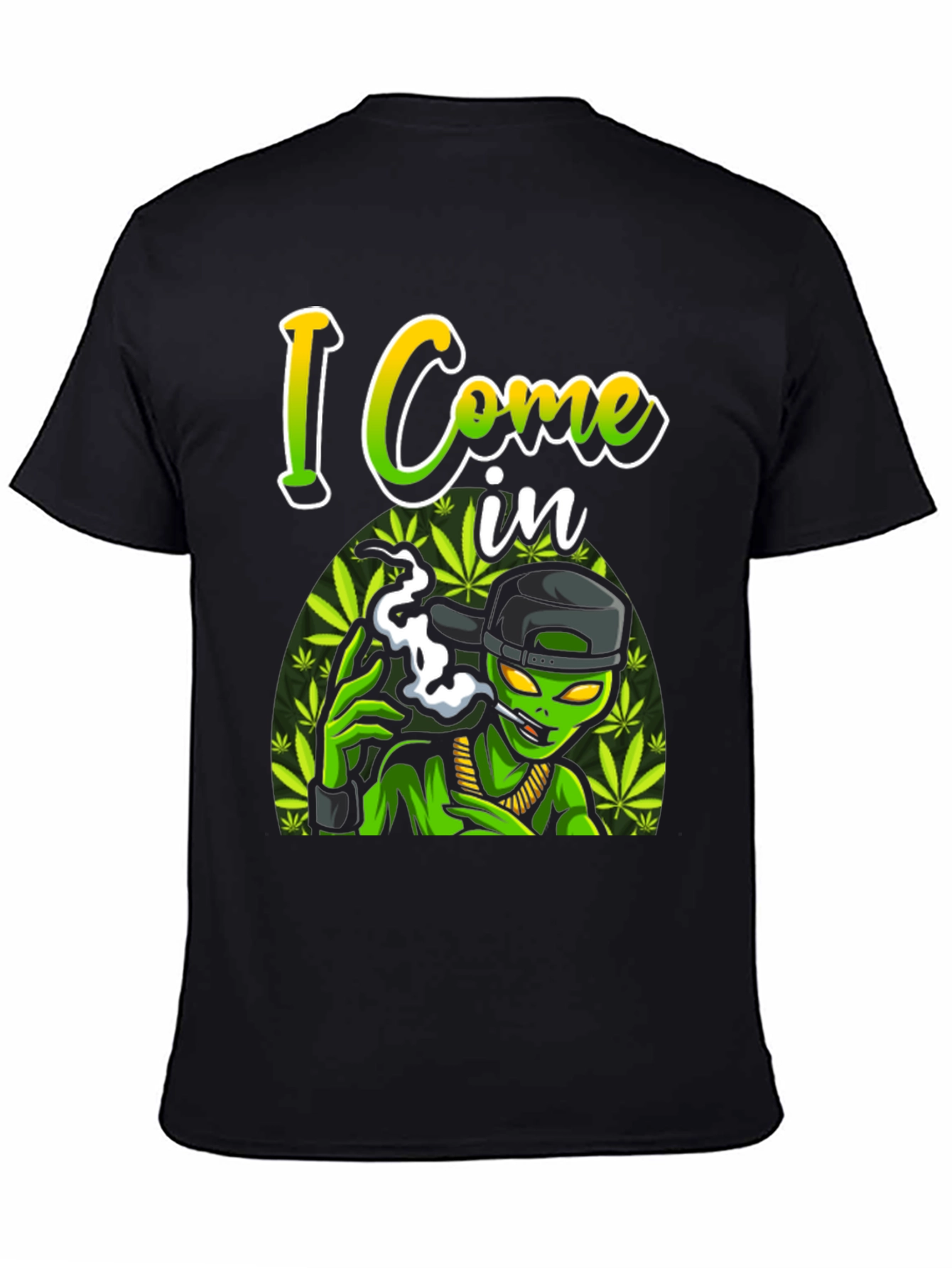 I Come In Peace Alien Black T-Shirt