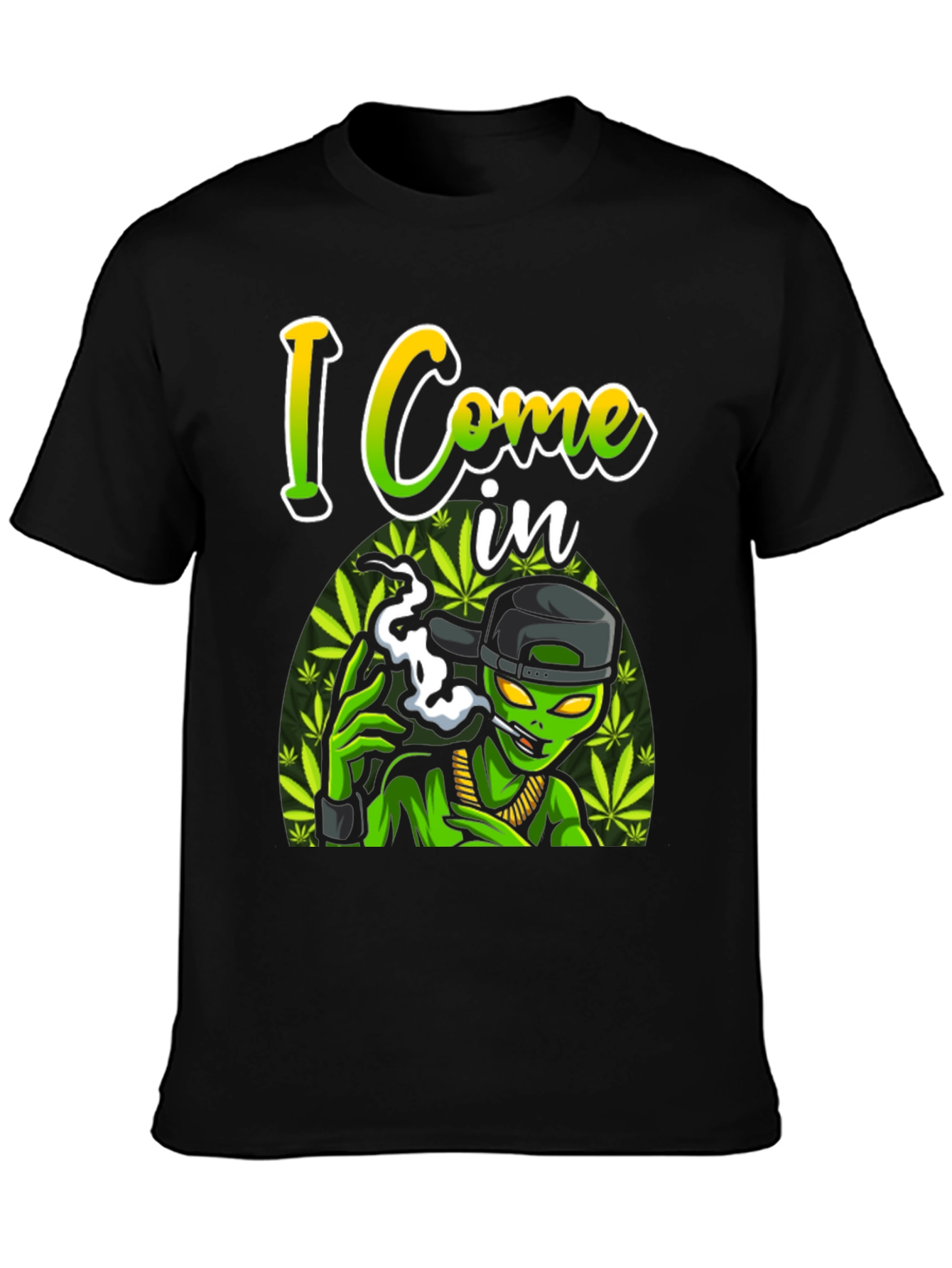 I Come In Peace Alien Black T-Shirt