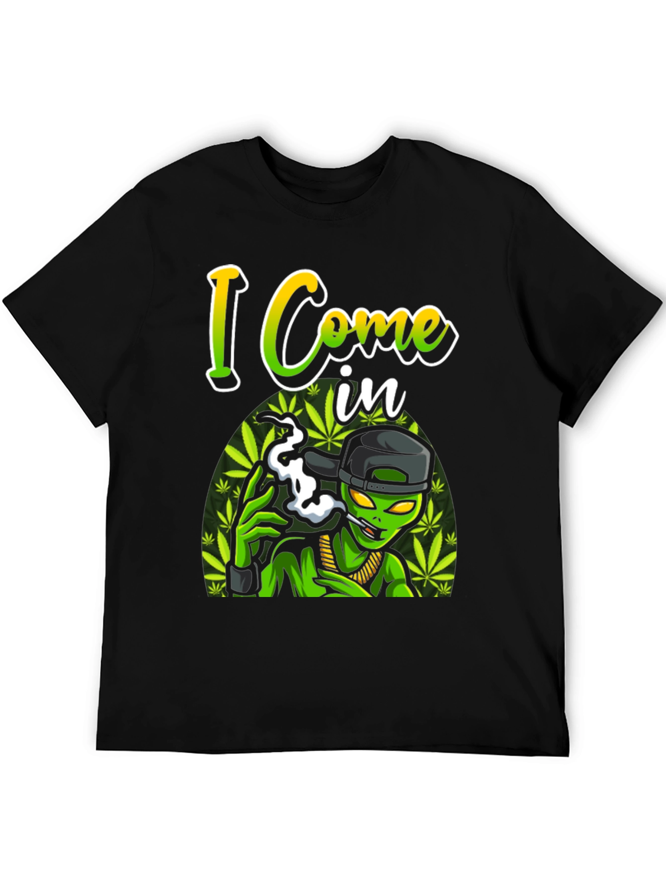 I Come In Peace Alien Black T-Shirt