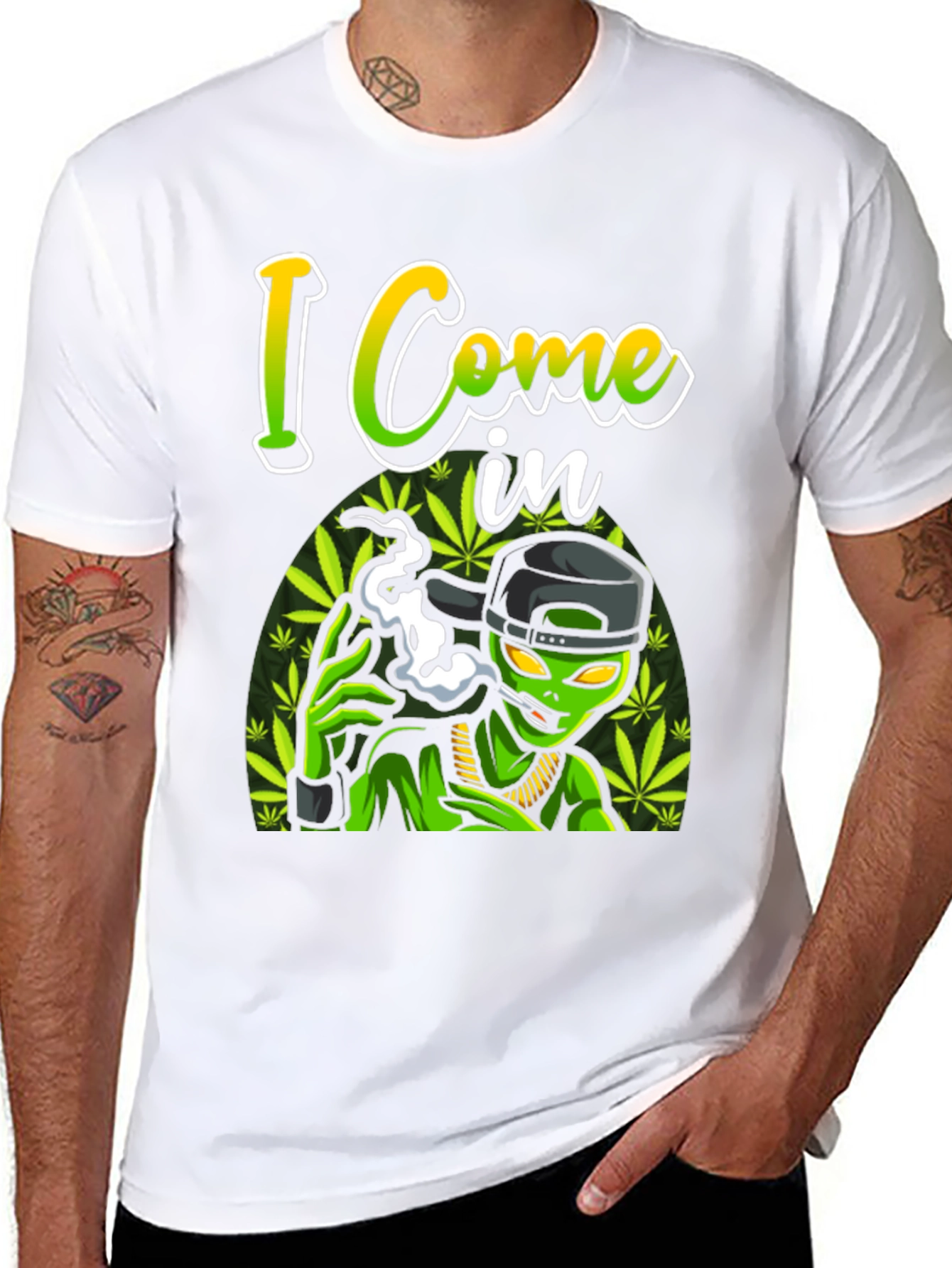 I Come In Peace Alien Black T-Shirt