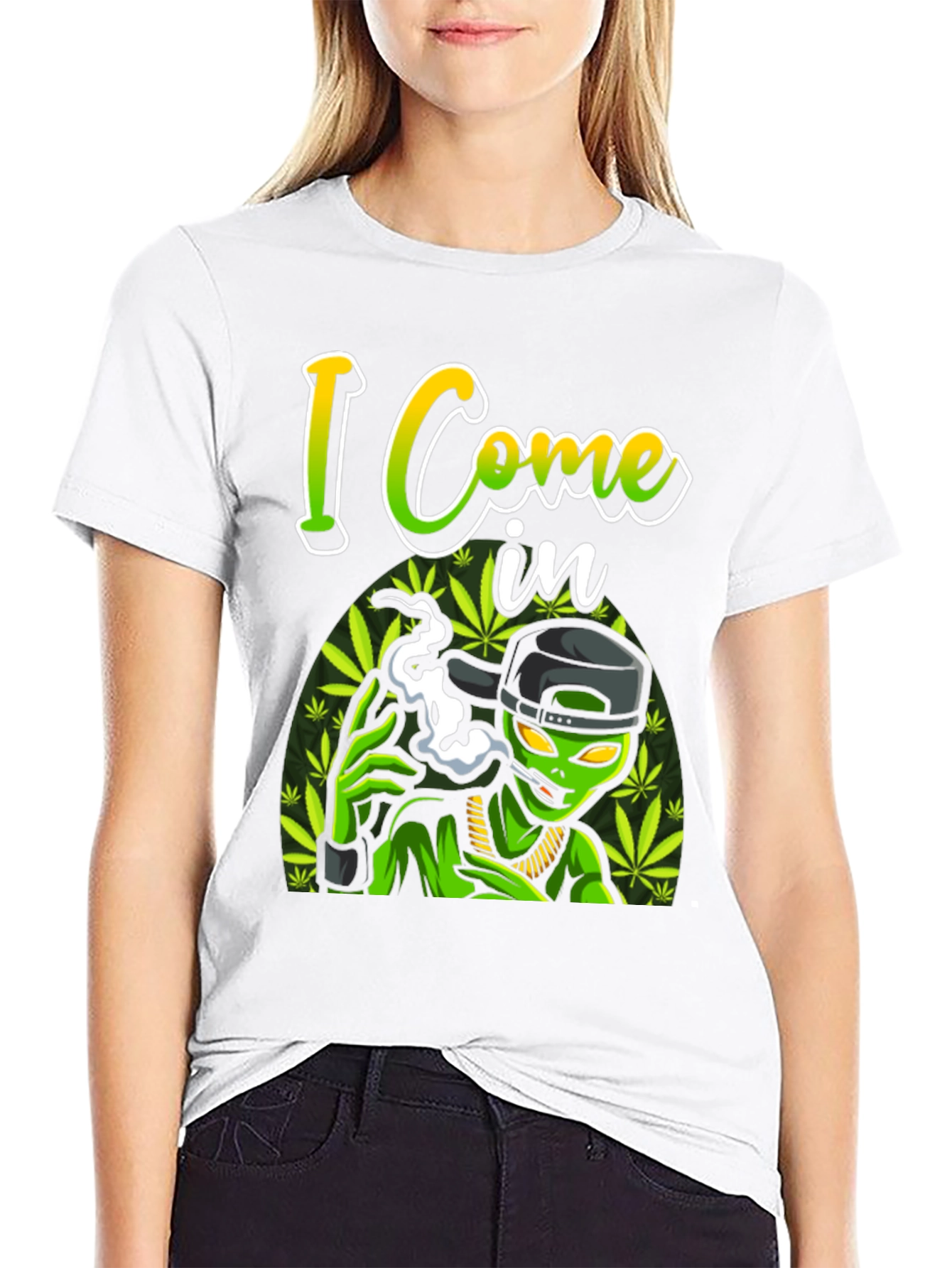I Come In Peace Alien Black T-Shirt