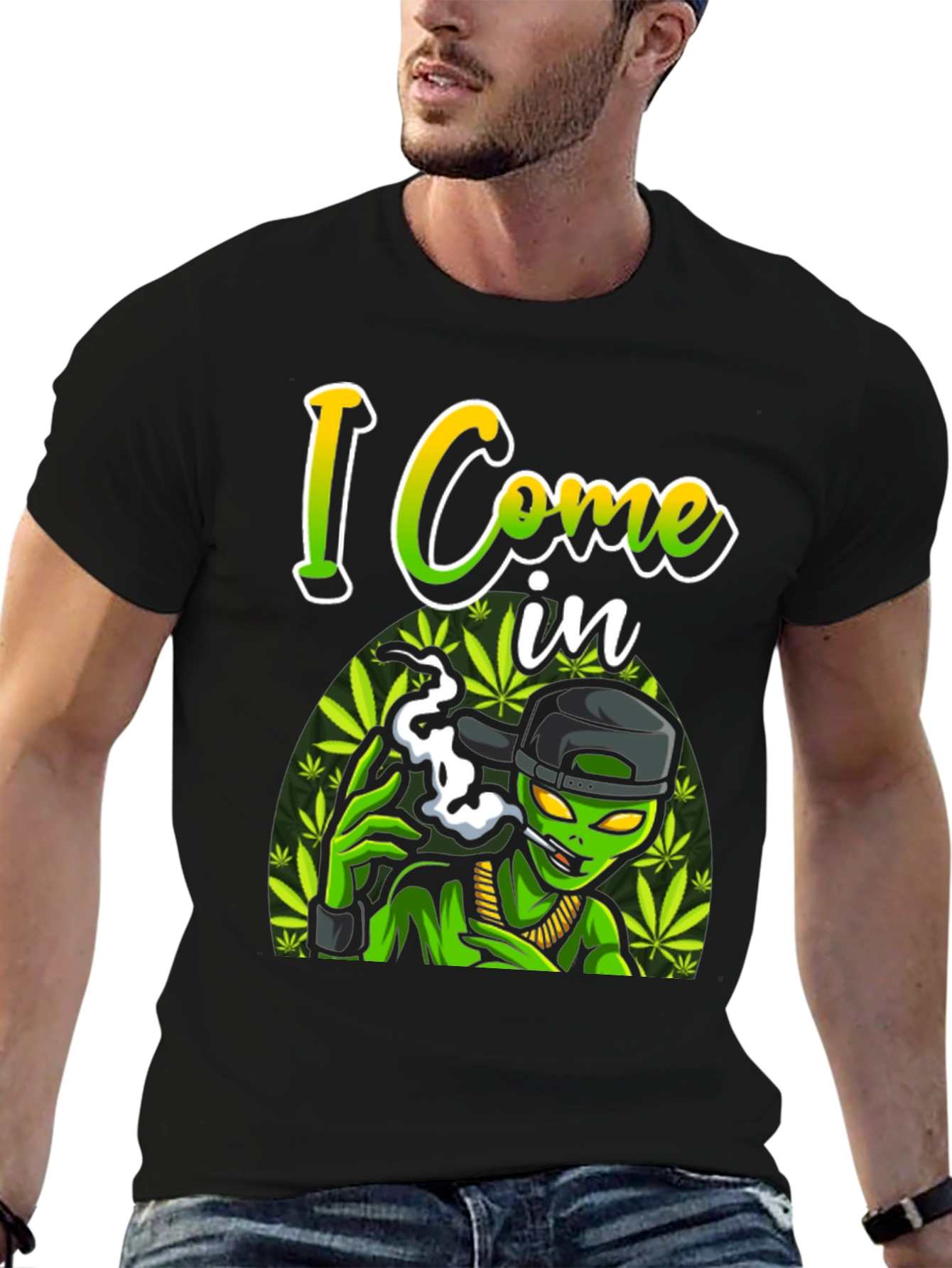 I Come In Peace Alien Black T-Shirt