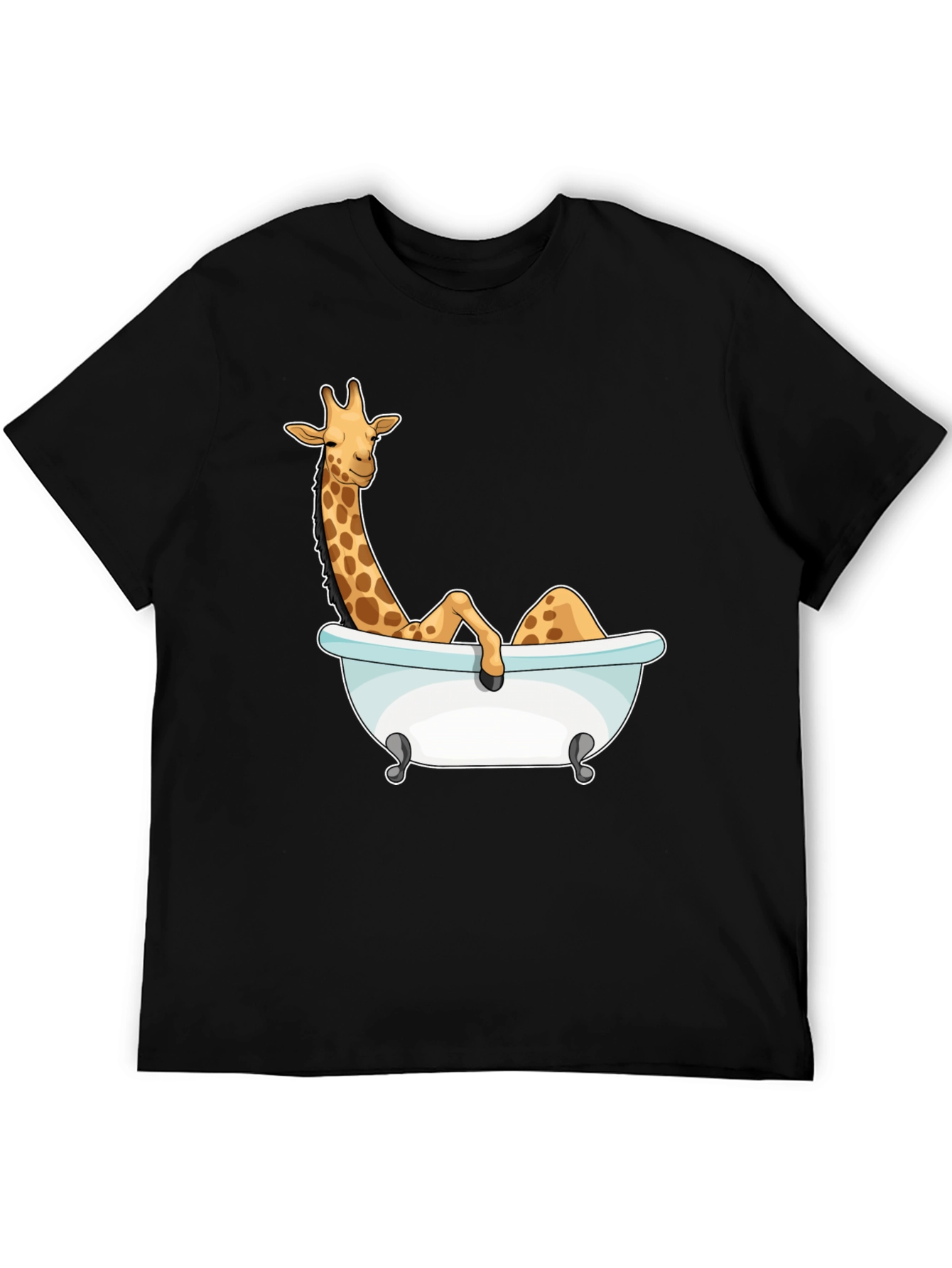 Giraffe in Bathtub Graphic Tee - Black