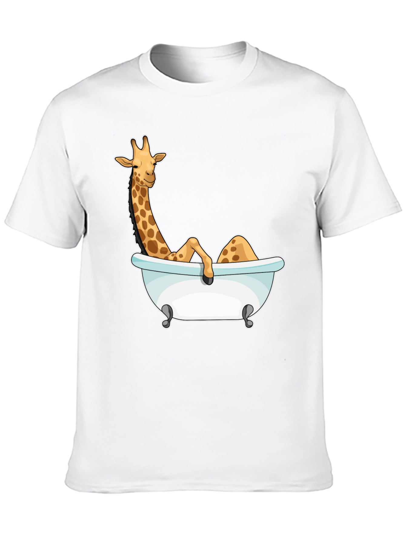 Giraffe in Bathtub Graphic Tee - Black