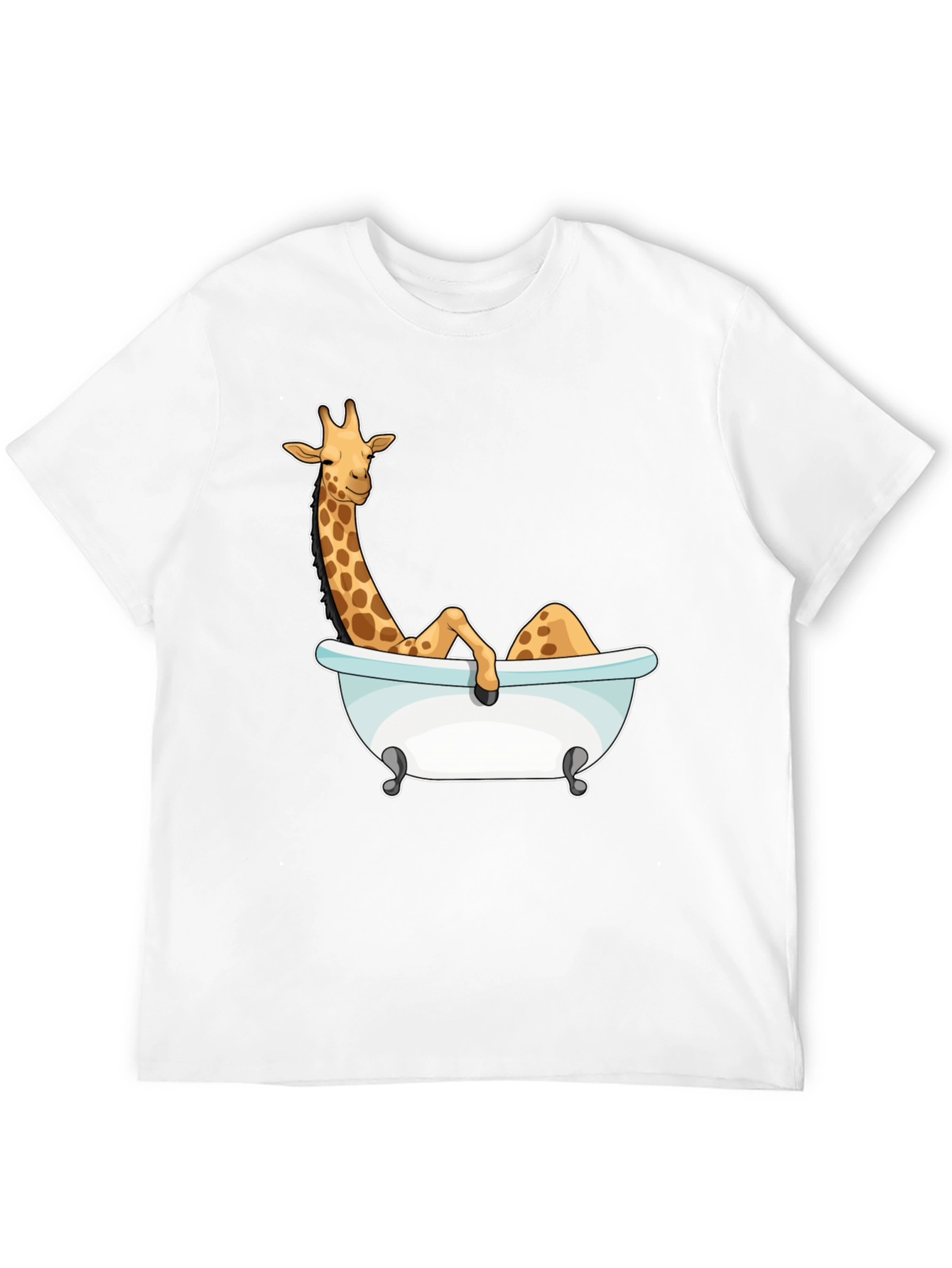 Giraffe in Bathtub Graphic Tee - Black