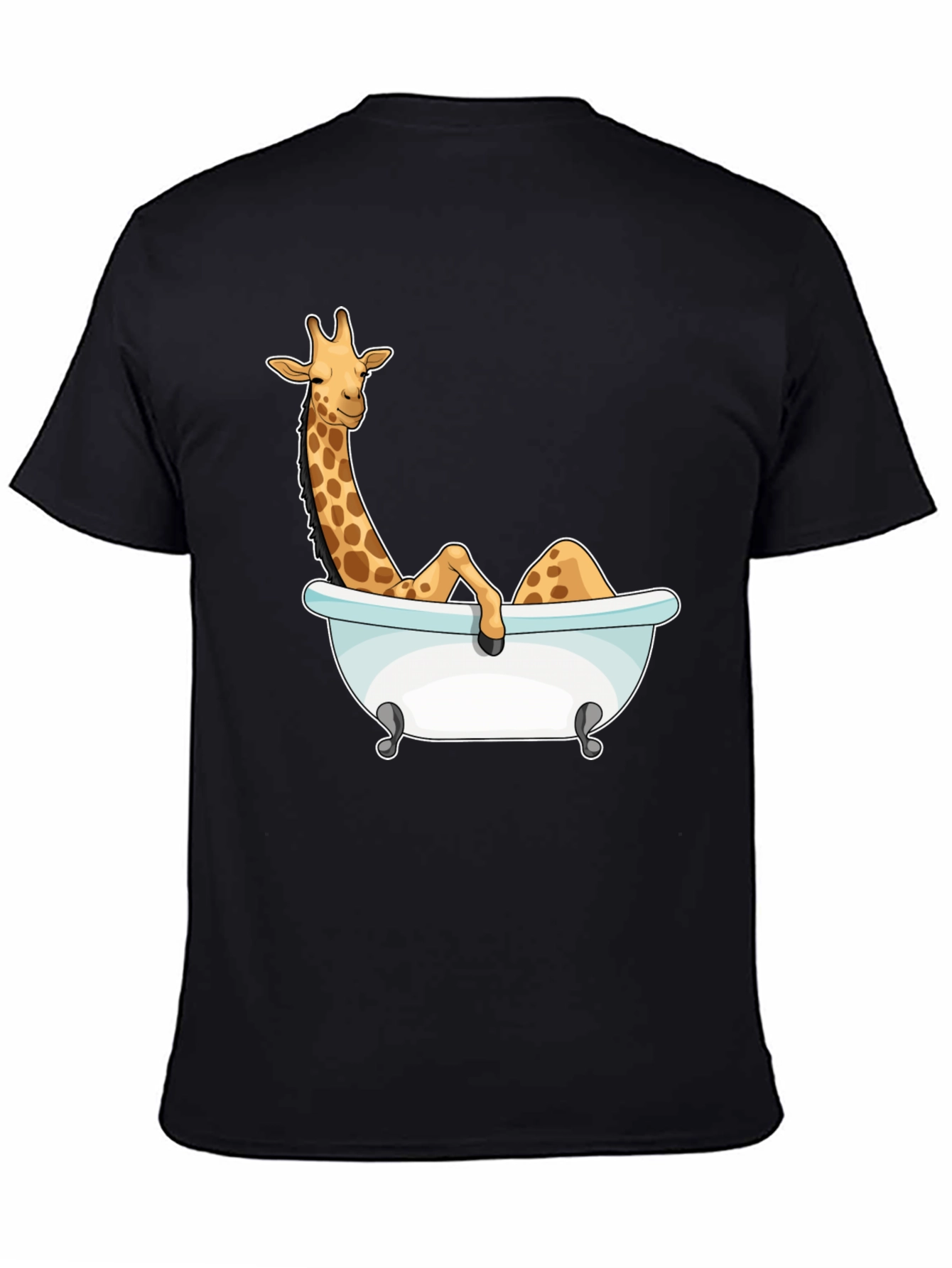 Giraffe in Bathtub Graphic Tee - Black