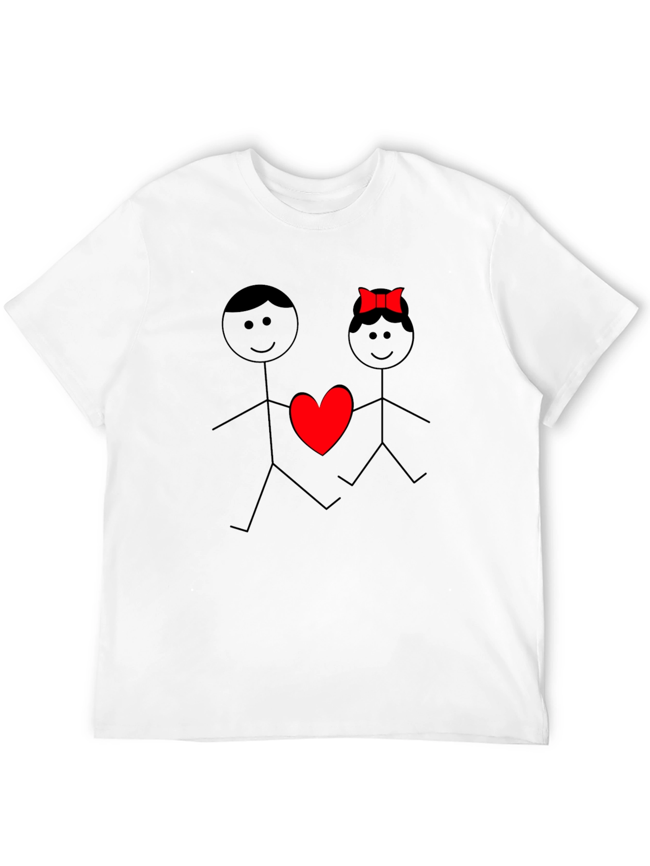 Stick Figure Love Graphic Tee - Black