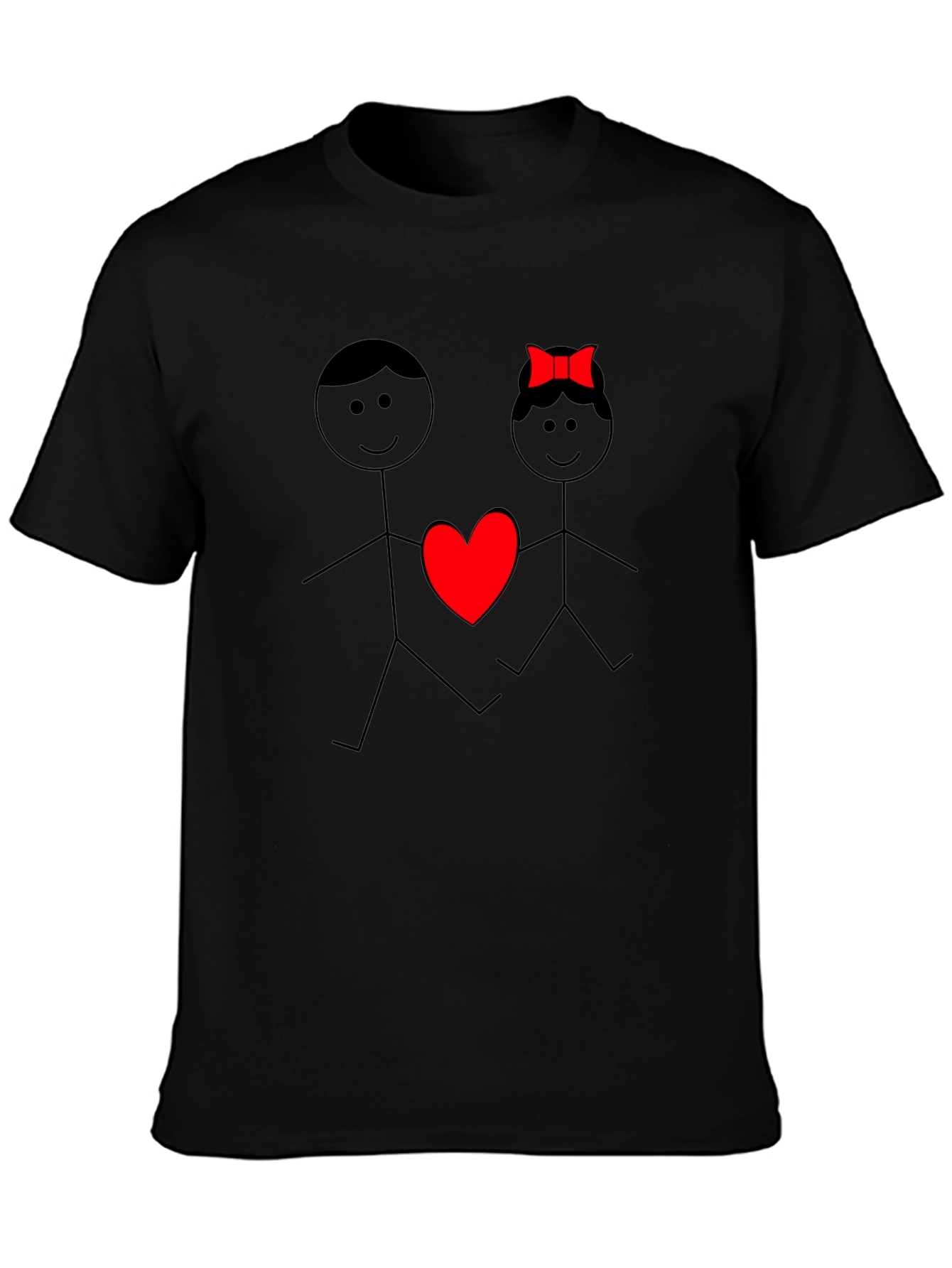 Stick Figure Love Graphic Tee - Black