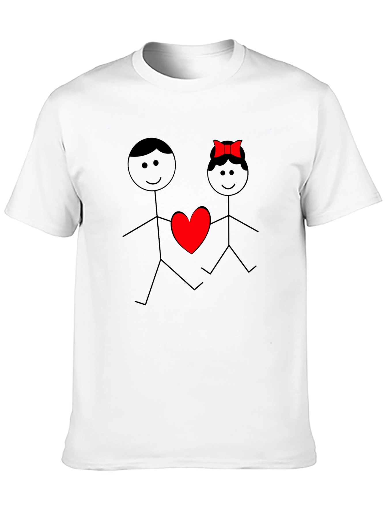 Stick Figure Love Graphic Tee - Black