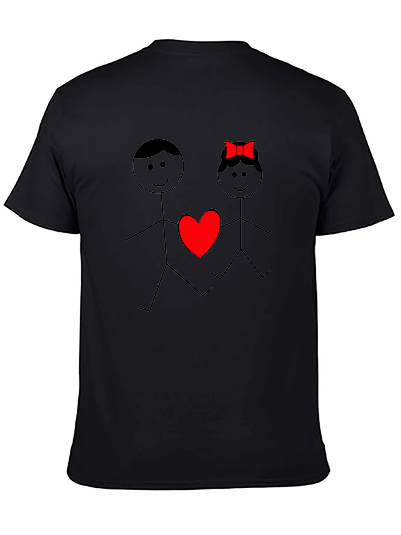 Stick Figure Love Graphic Tee - Black