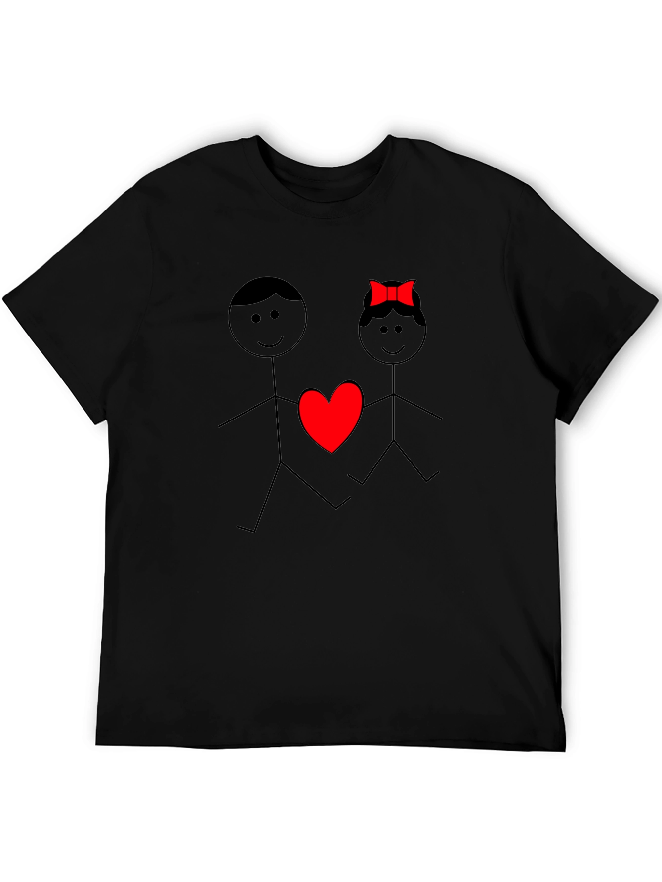 Stick Figure Love Graphic Tee - Black