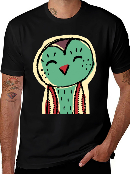 Funky Bird Graphic Tee - Black Cotton