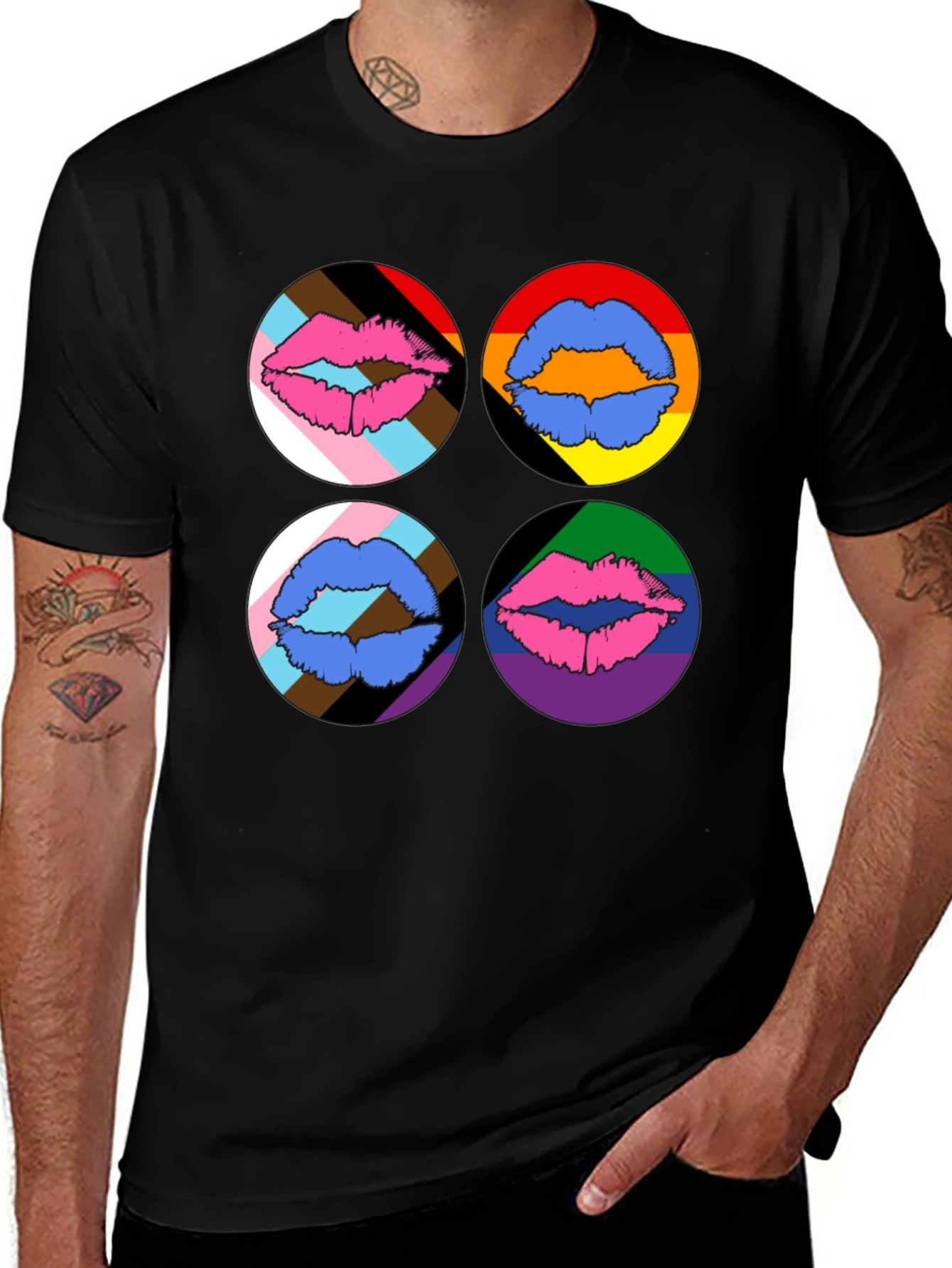Pride Lips Graphic Tee - Black