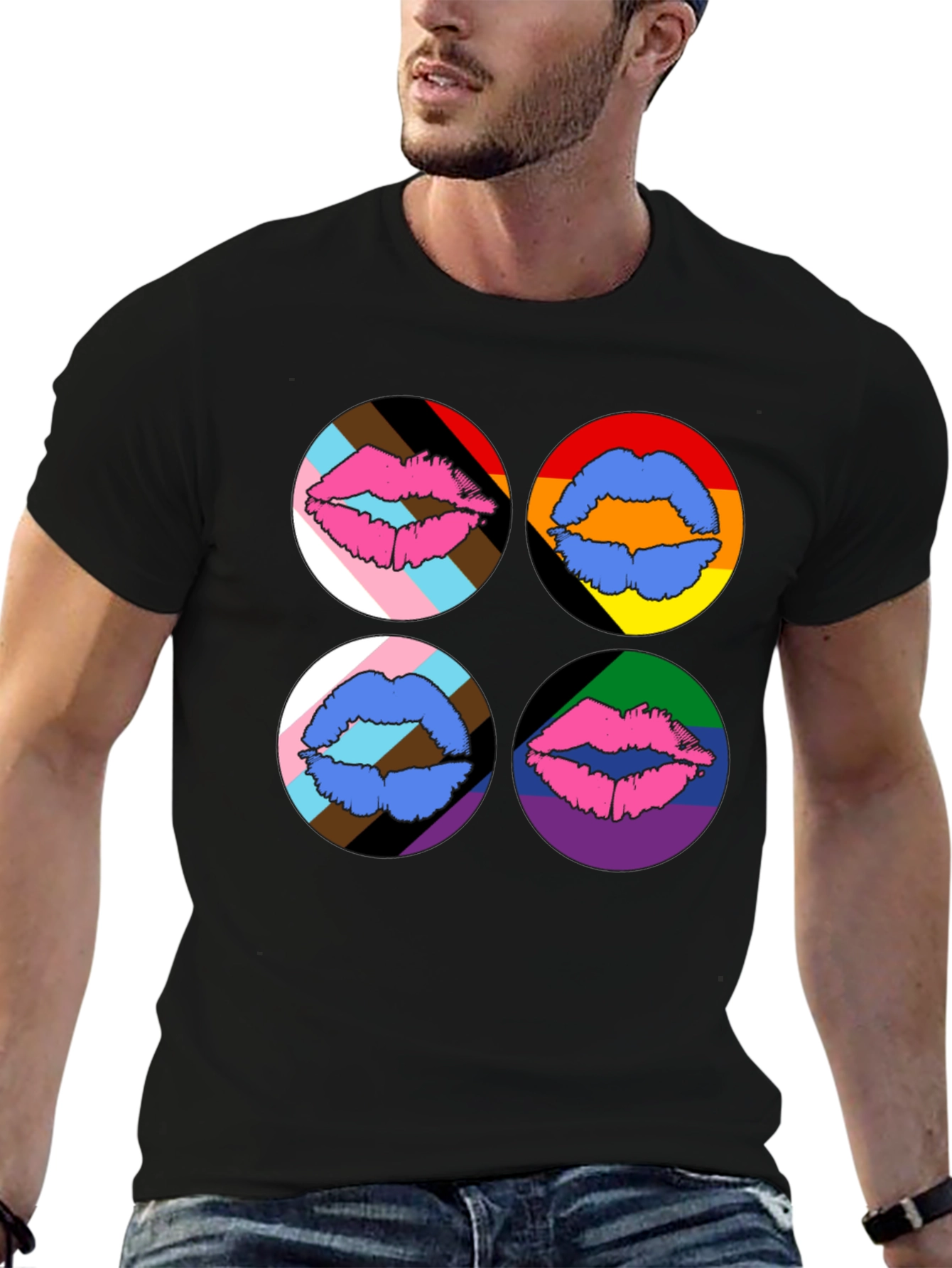 Pride Lips Graphic Tee - Black