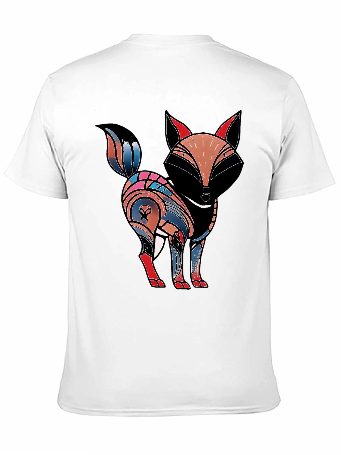 Abstract Fox Graphic Tee - Black