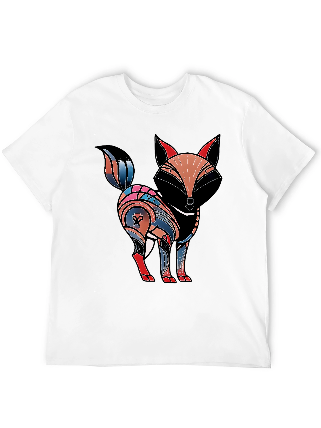 Abstract Fox Graphic Tee - Black