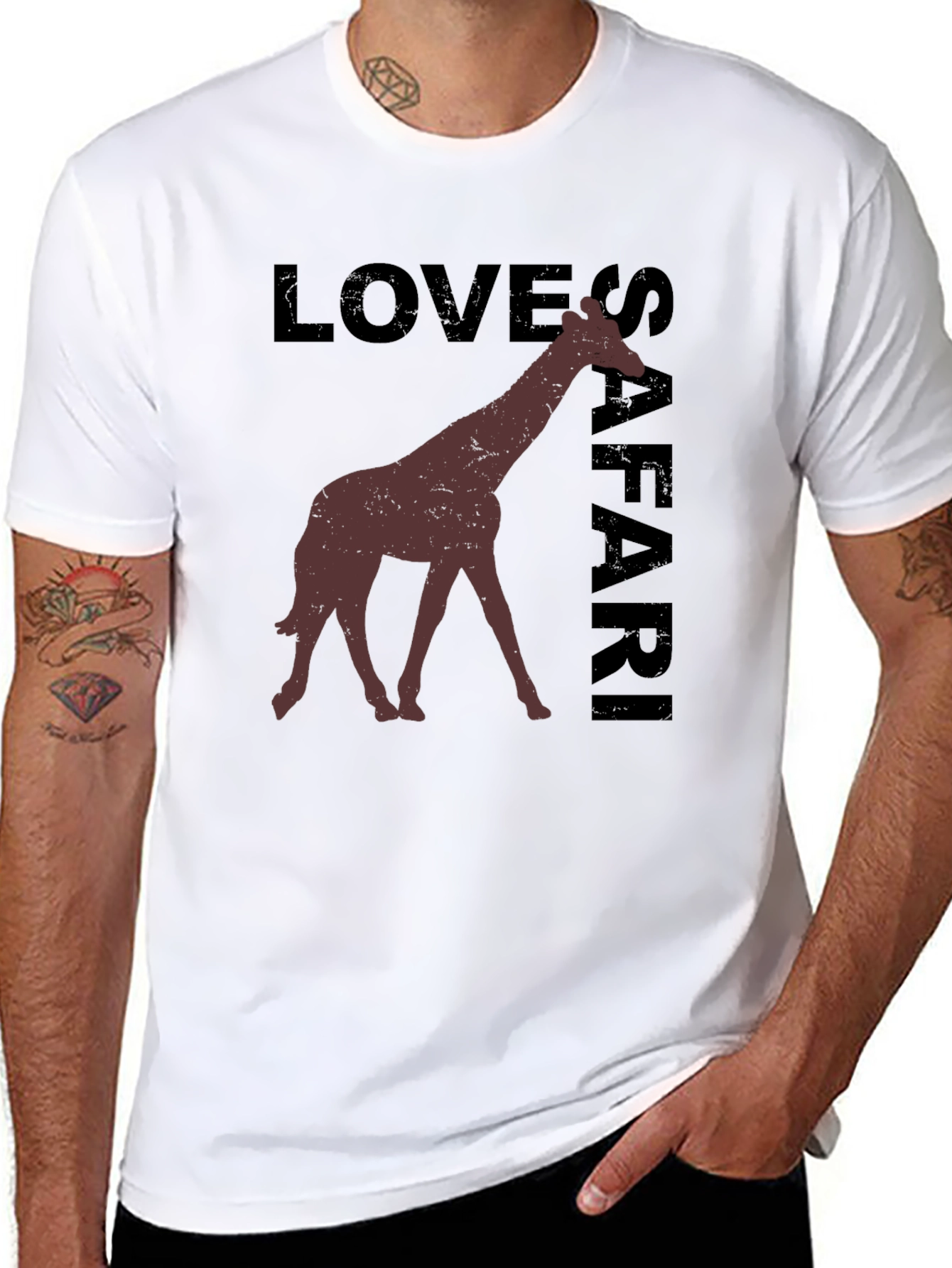 Safari Giraffe Graphic T-Shirt