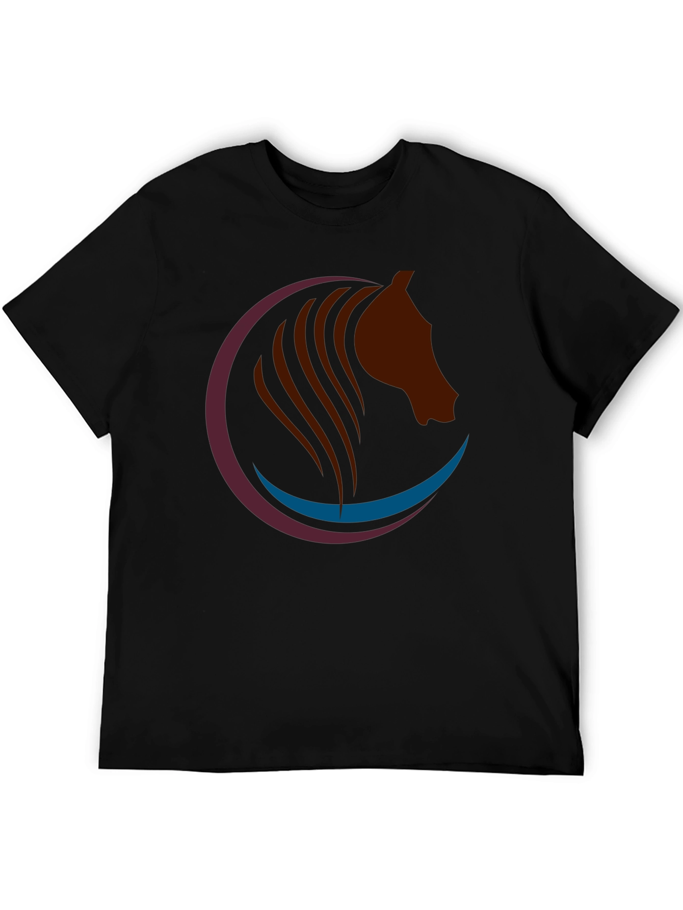 Horse Graphic Tee - Stylish Black Cotton T-Shirt