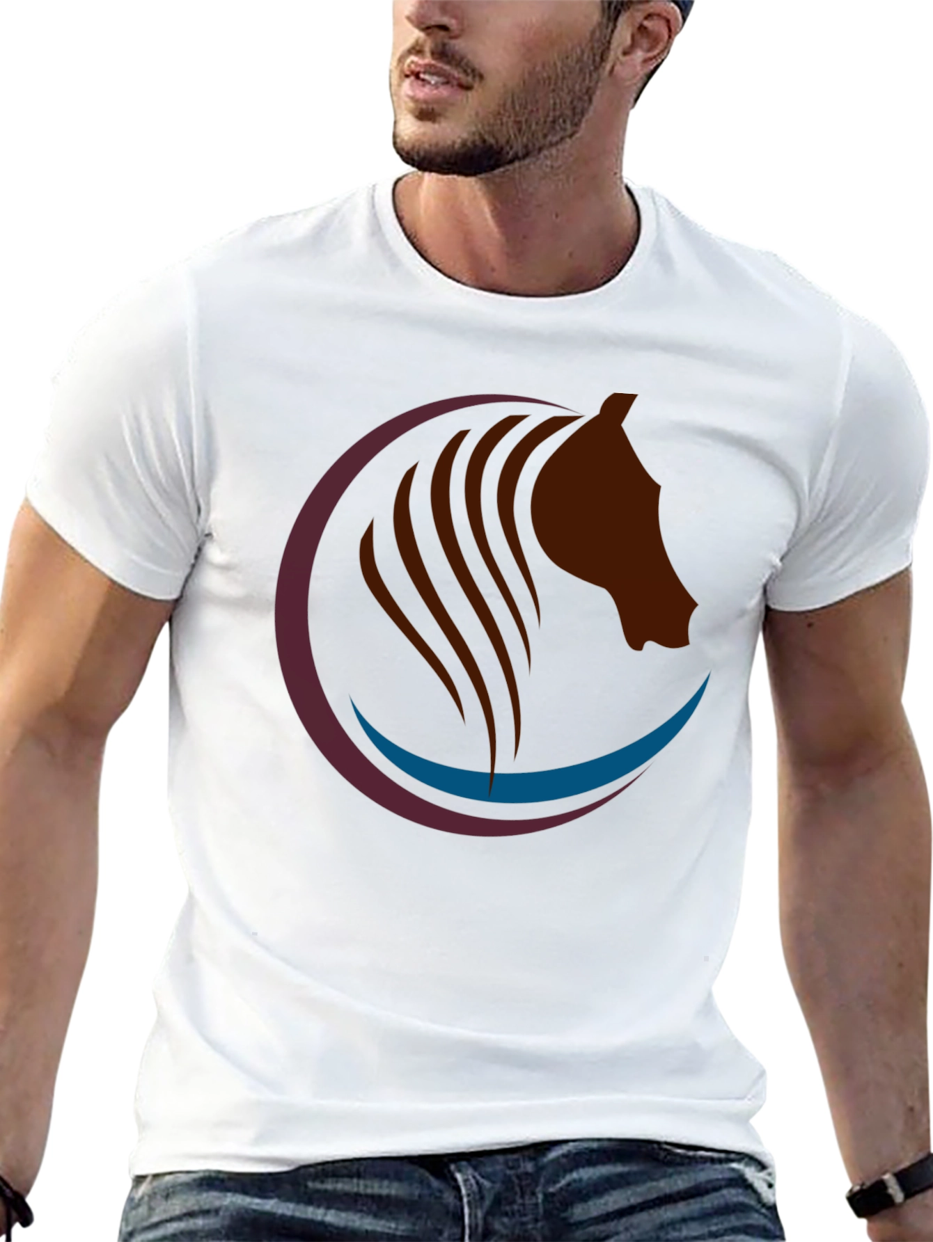 Horse Graphic Tee - Stylish Black Cotton T-Shirt
