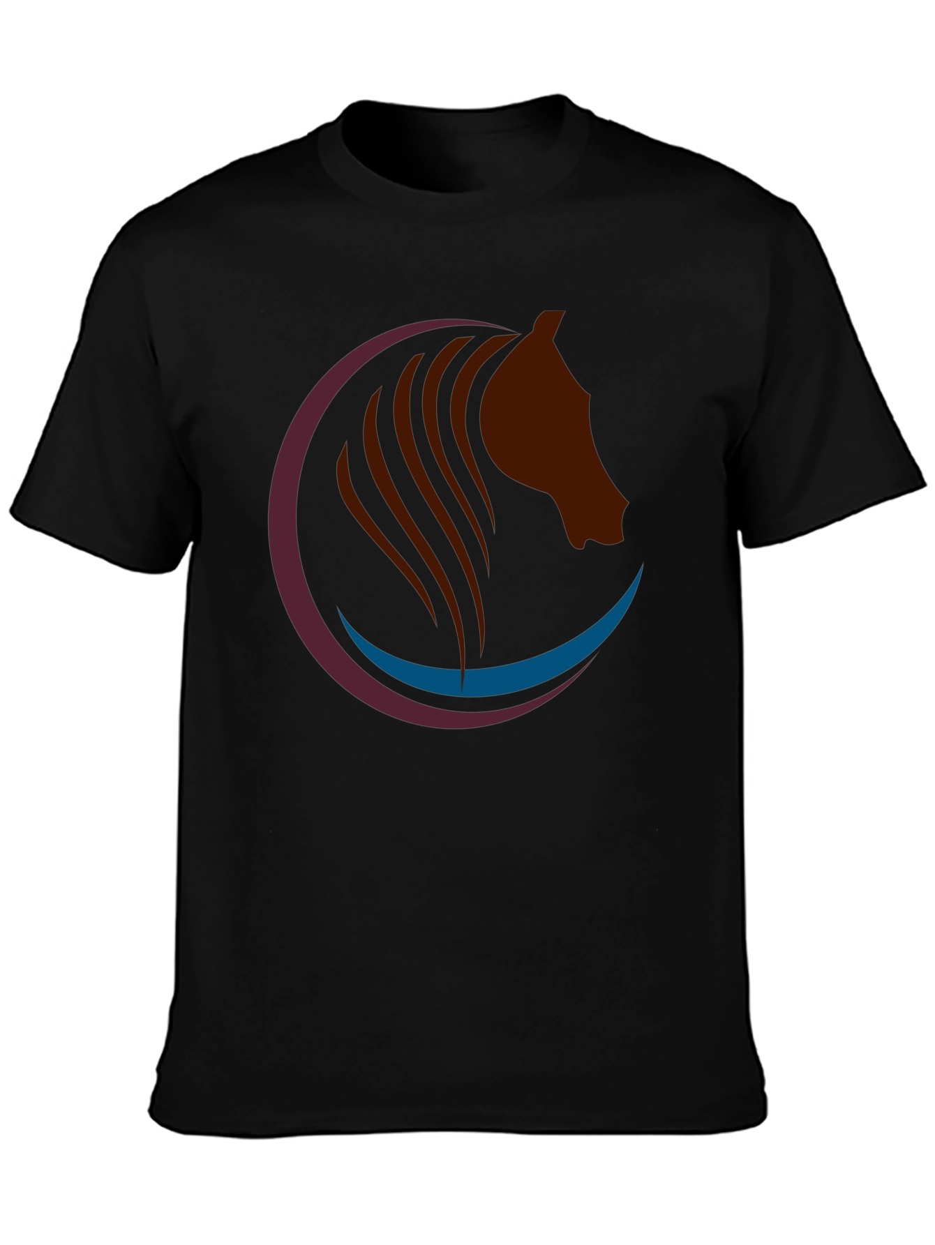 Horse Graphic Tee - Stylish Black Cotton T-Shirt