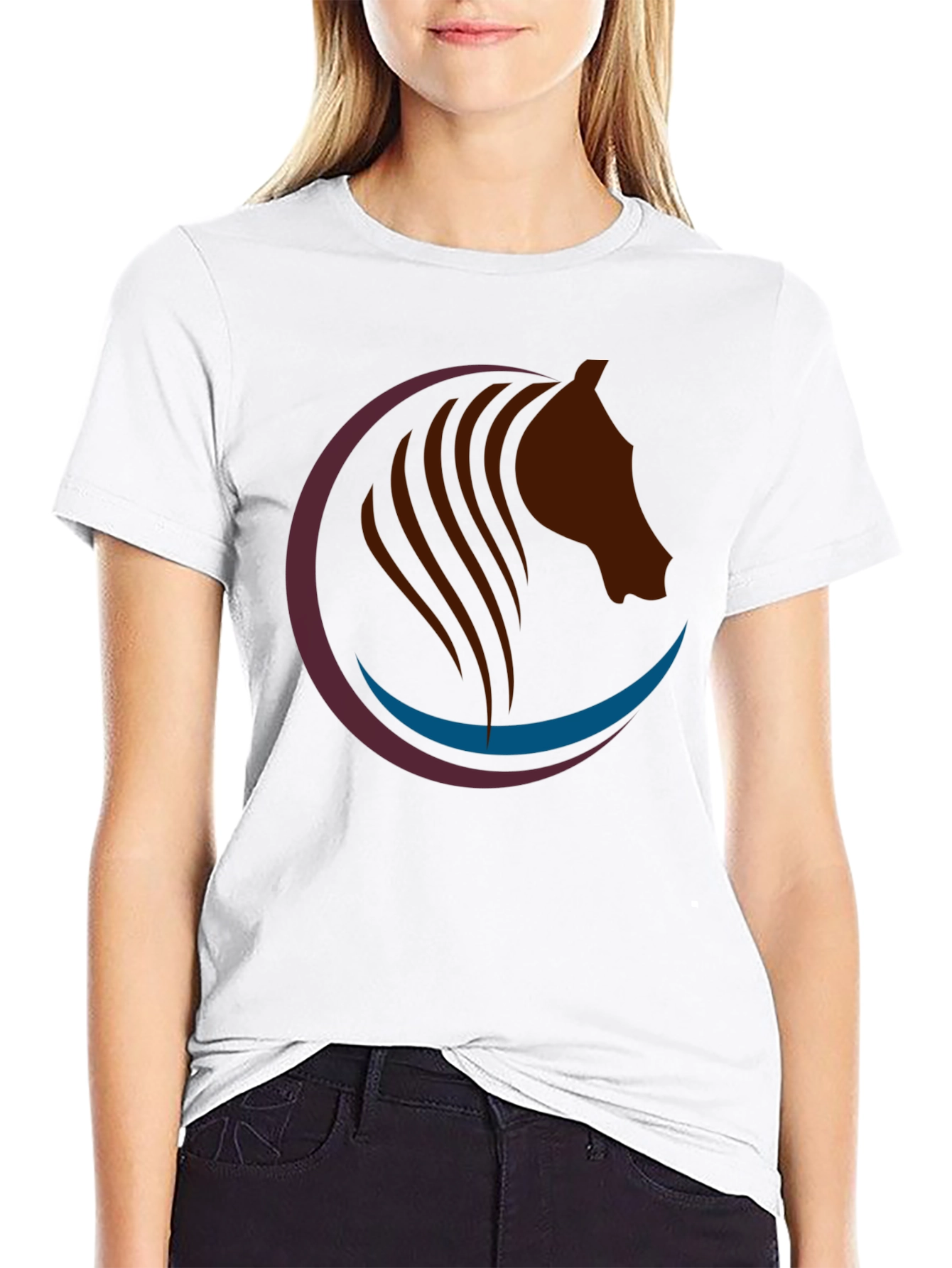 Horse Graphic Tee - Stylish Black Cotton T-Shirt