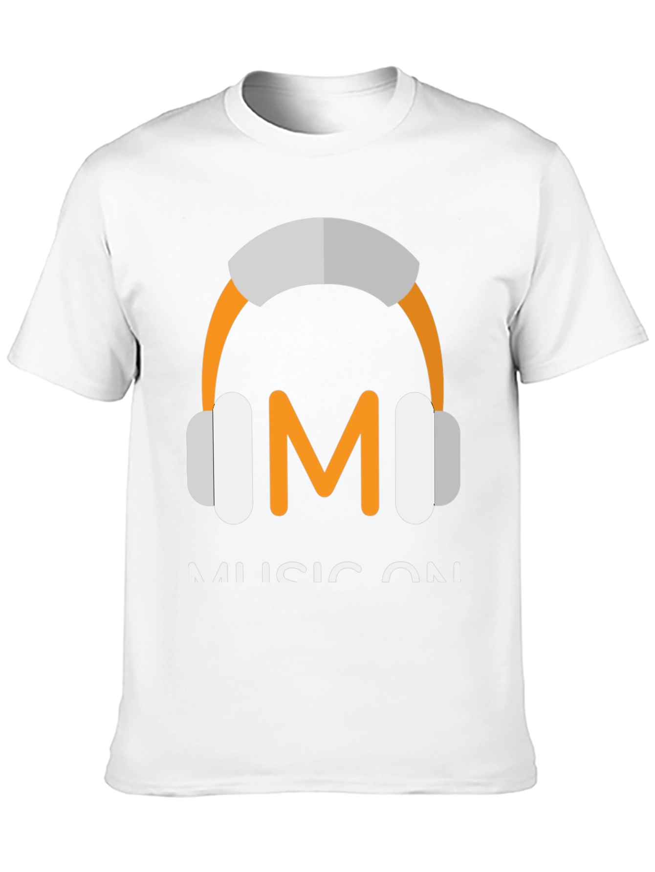 Music On Black T-Shirt with Headphone Graphic