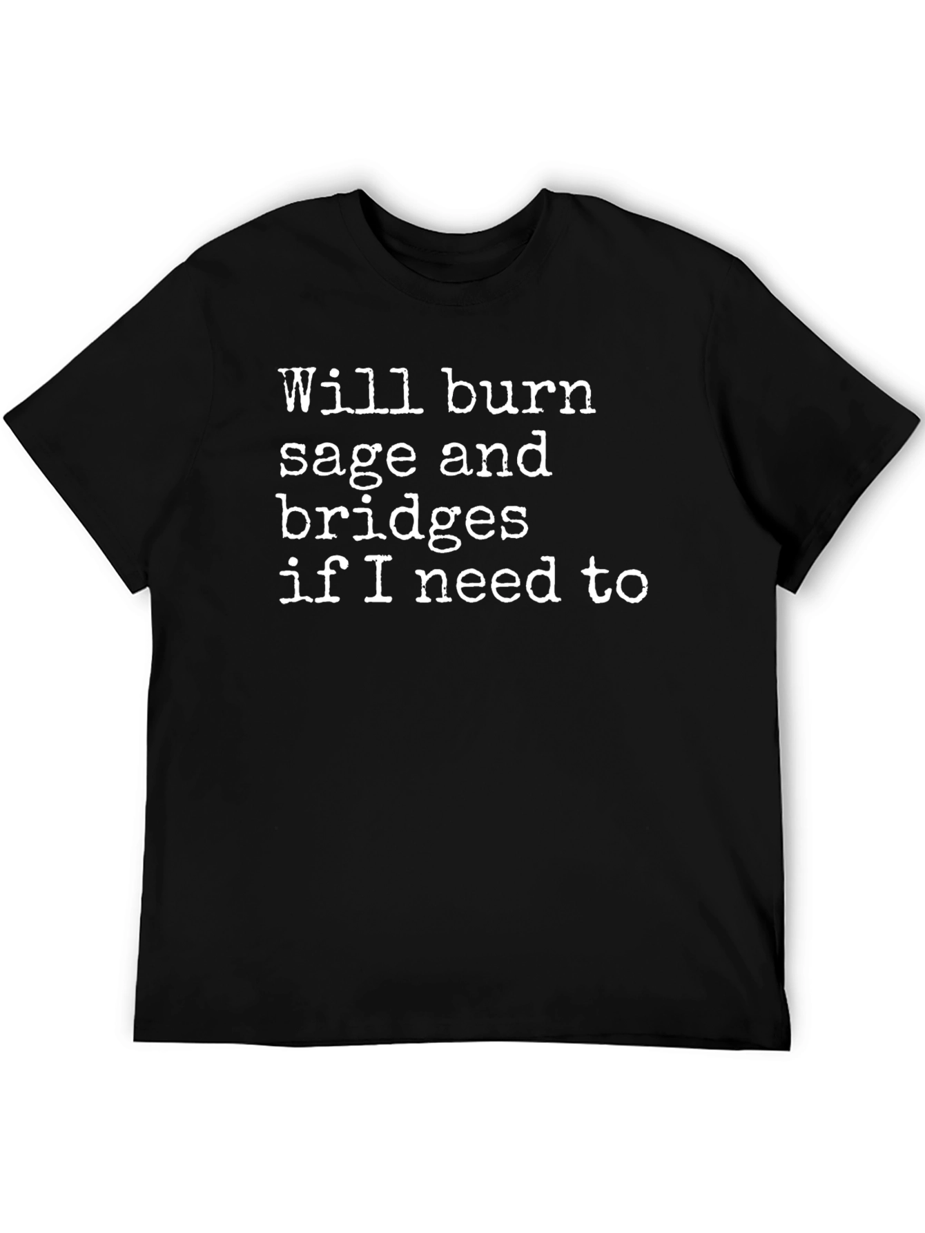 Burn Sage & Bridges Black Graphic T-Shirt