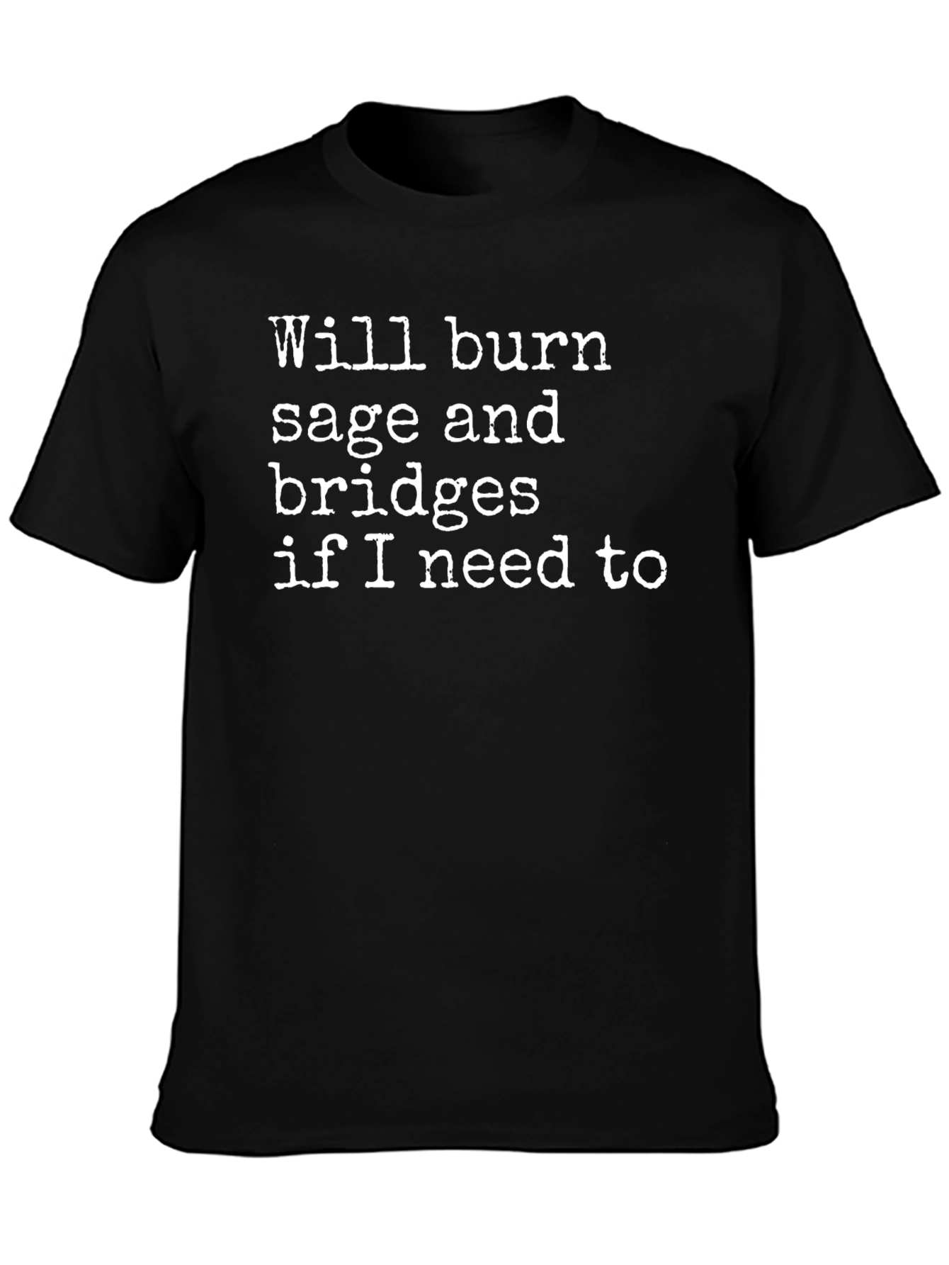 Burn Sage & Bridges Black Graphic T-Shirt