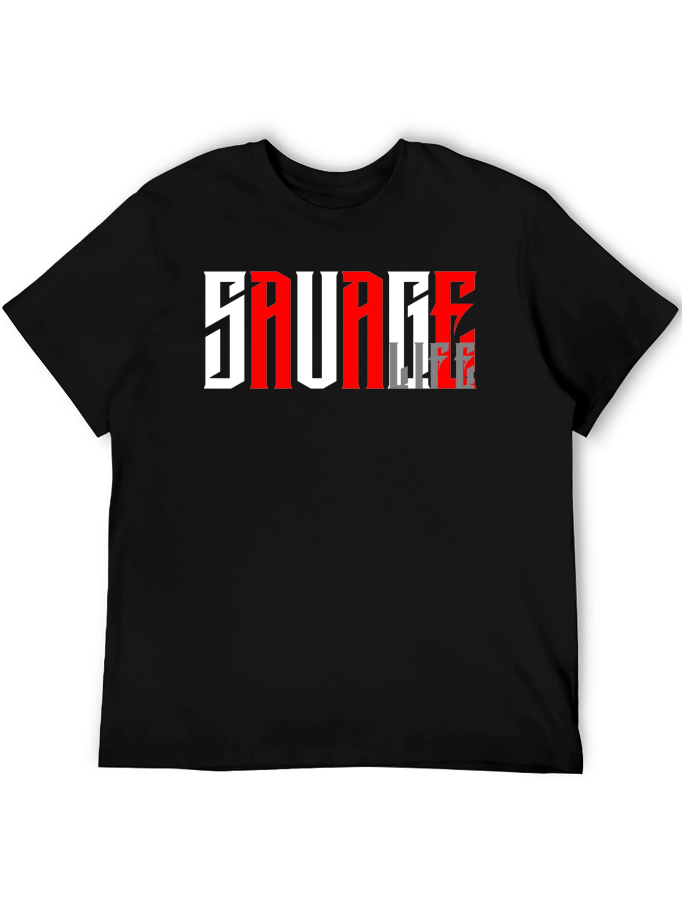Savage Life Graphic T-Shirt - Black