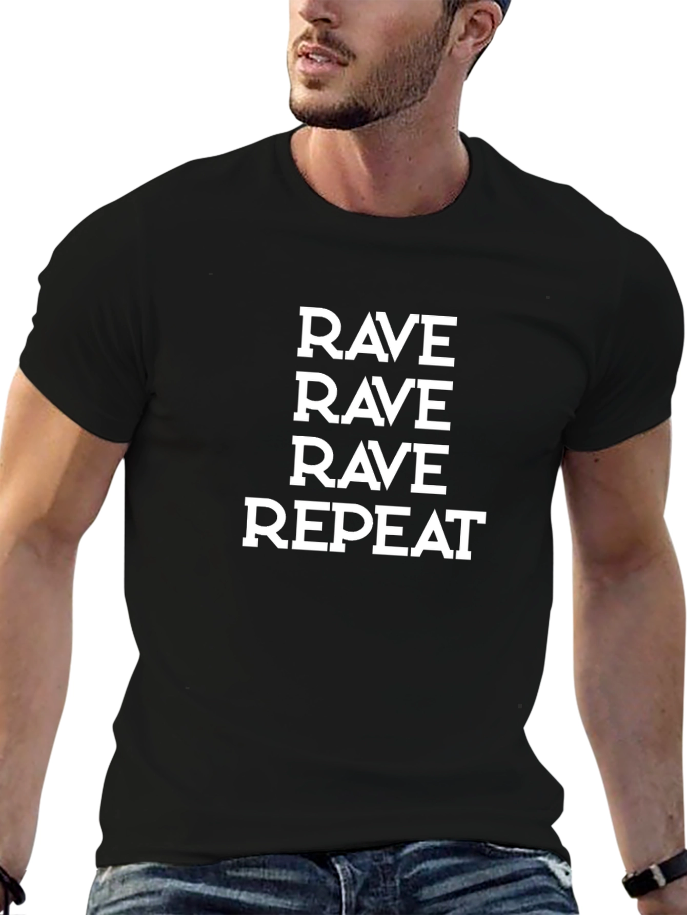 Rave Repeat Black Graphic Tee