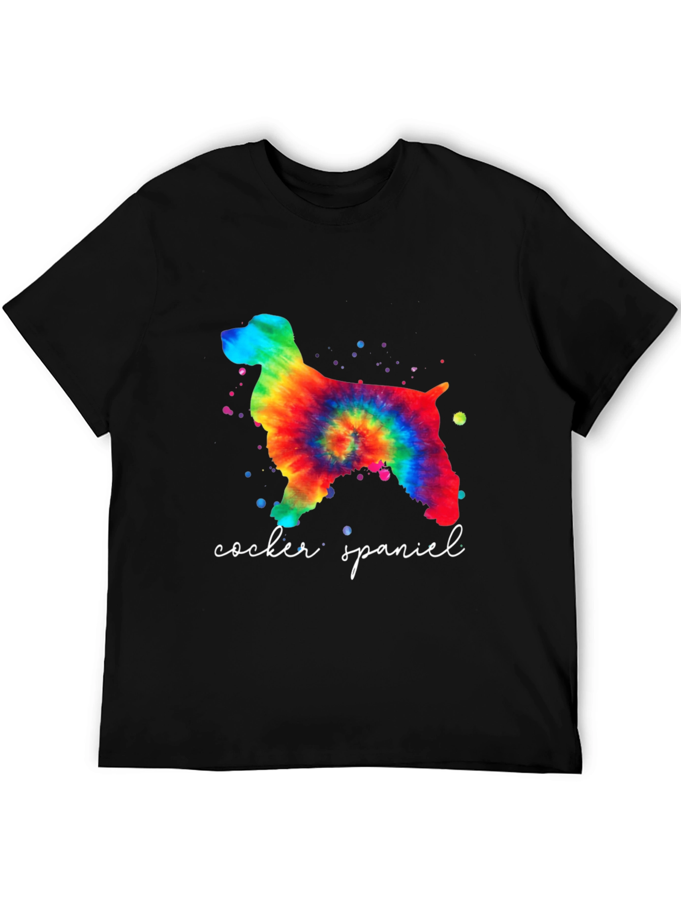 Tie-Dye Cocker Spaniel T-Shirt - Unisex Black Tee