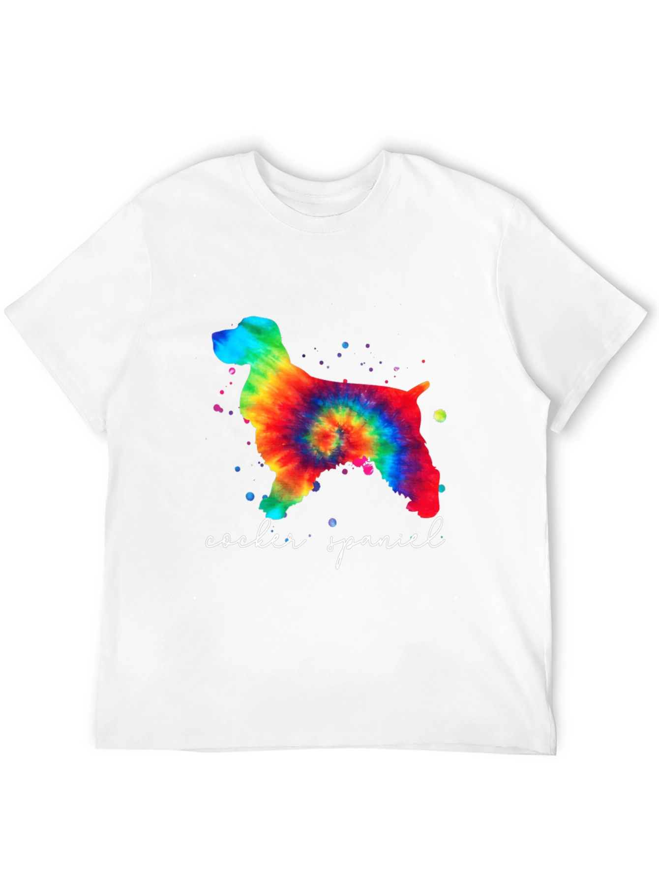 Tie-Dye Cocker Spaniel T-Shirt - Unisex Black Tee