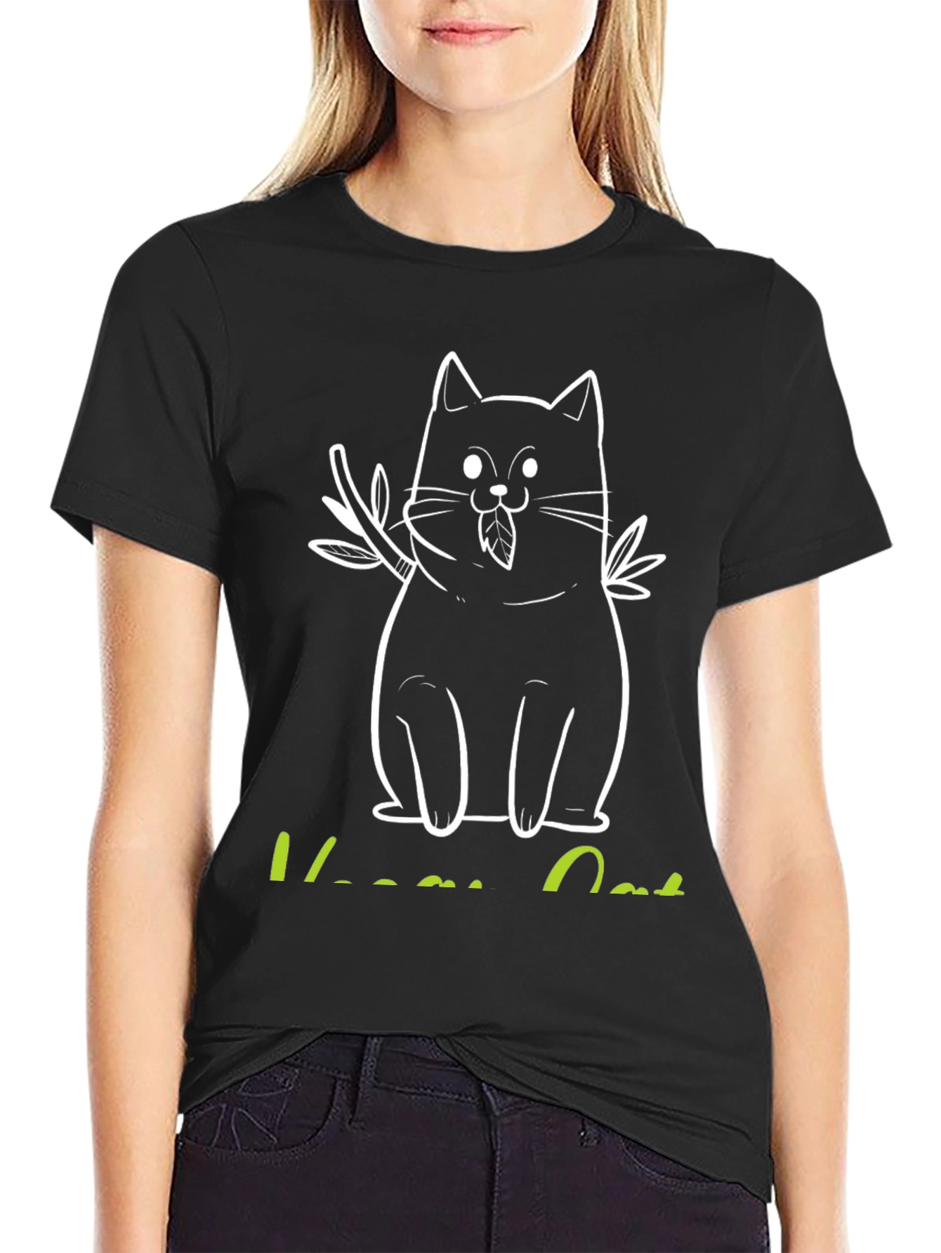 Vegan Cat Graphic Tee