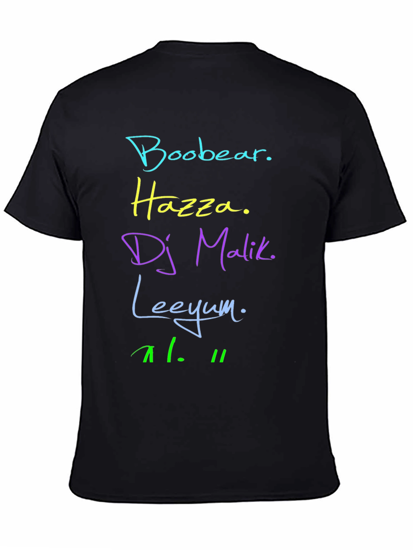 One Direction Nicknames Graphic Print Black T-Shirt