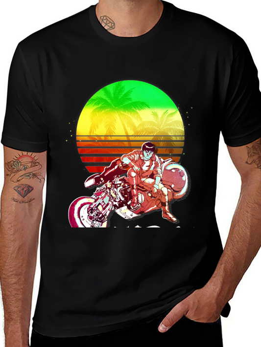 Retro Sci-Fi Motorcycle Graphic Tee