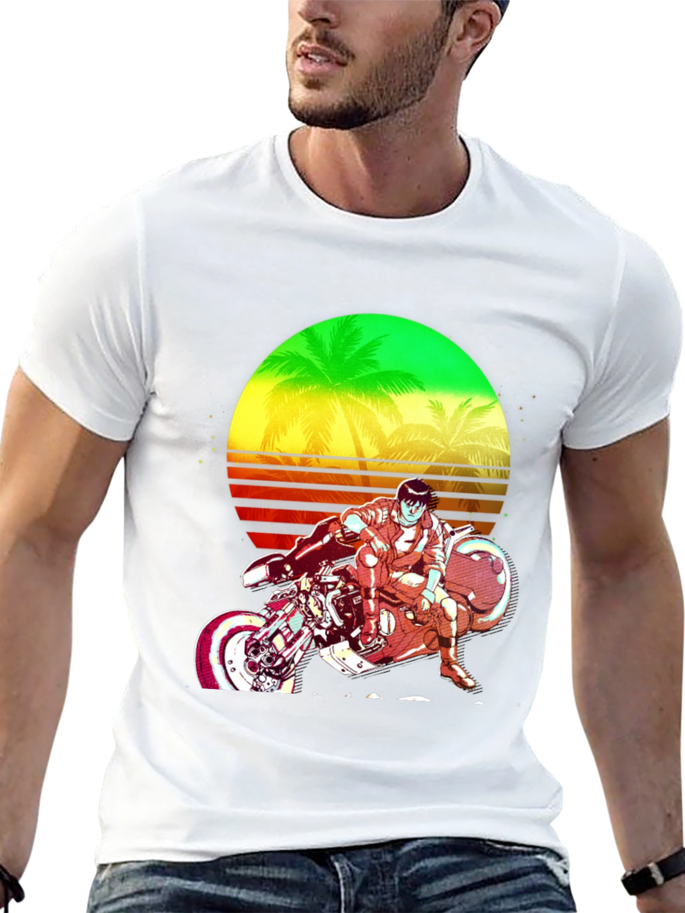 Retro Sci-Fi Motorcycle Graphic Tee