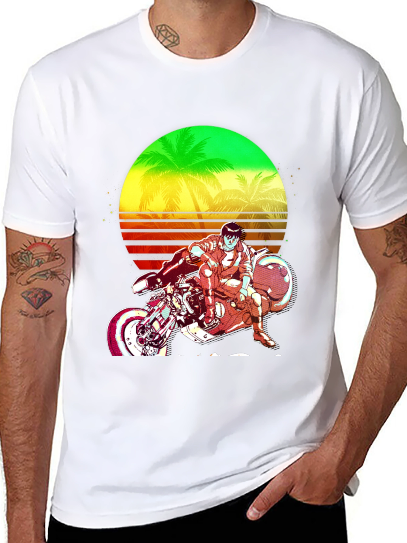 Retro Sci-Fi Motorcycle Graphic Tee