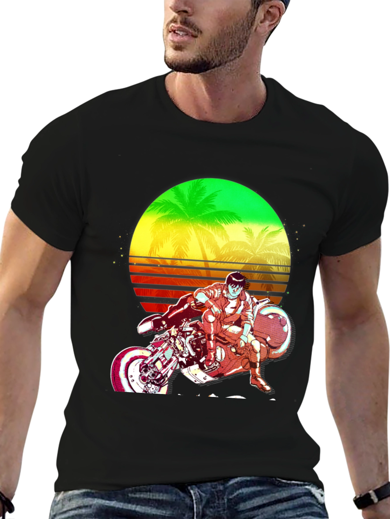 Retro Sci-Fi Motorcycle Graphic Tee