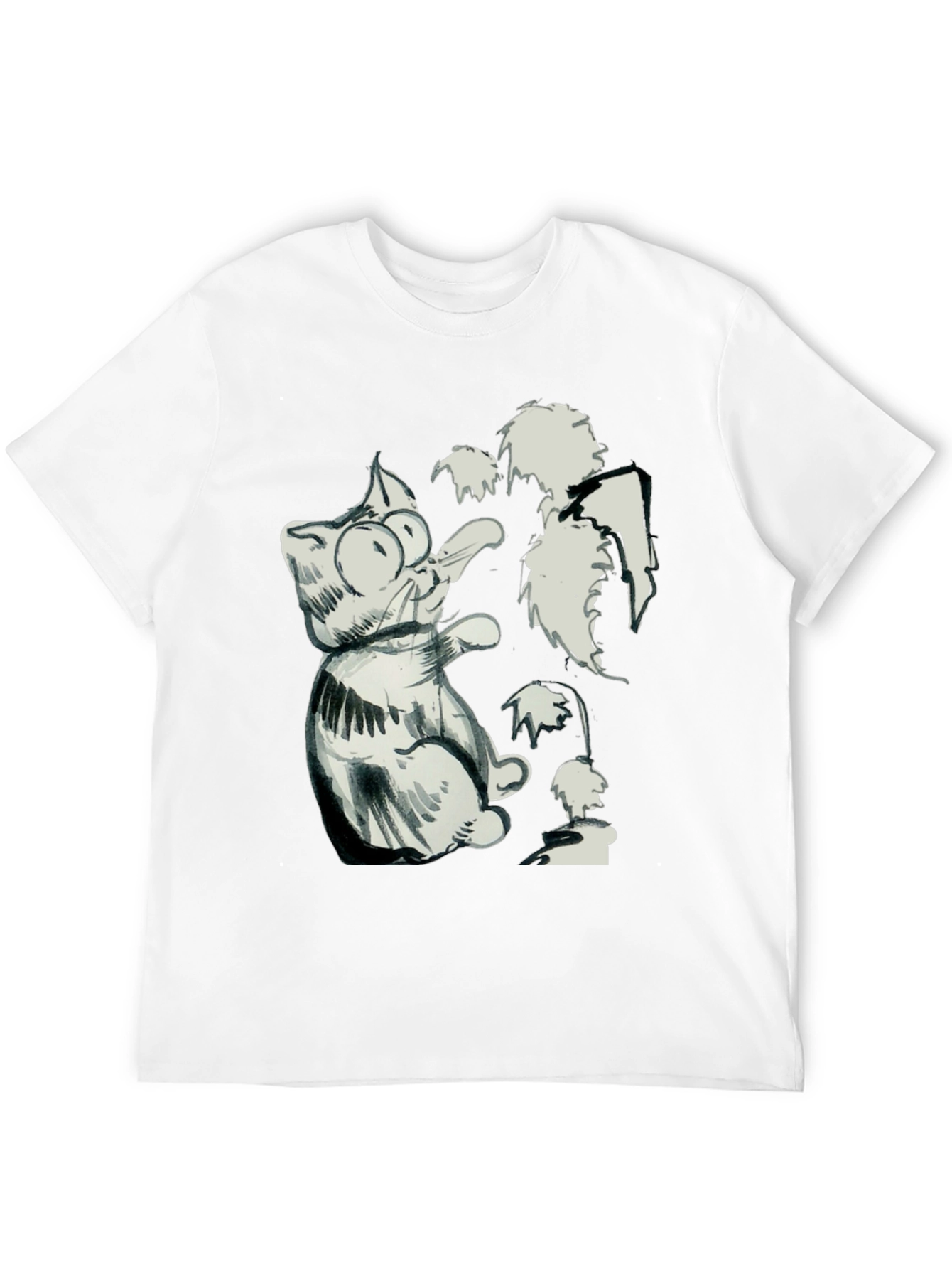 Cat Sketch Black T-Shirt - Unique Graphic Tee