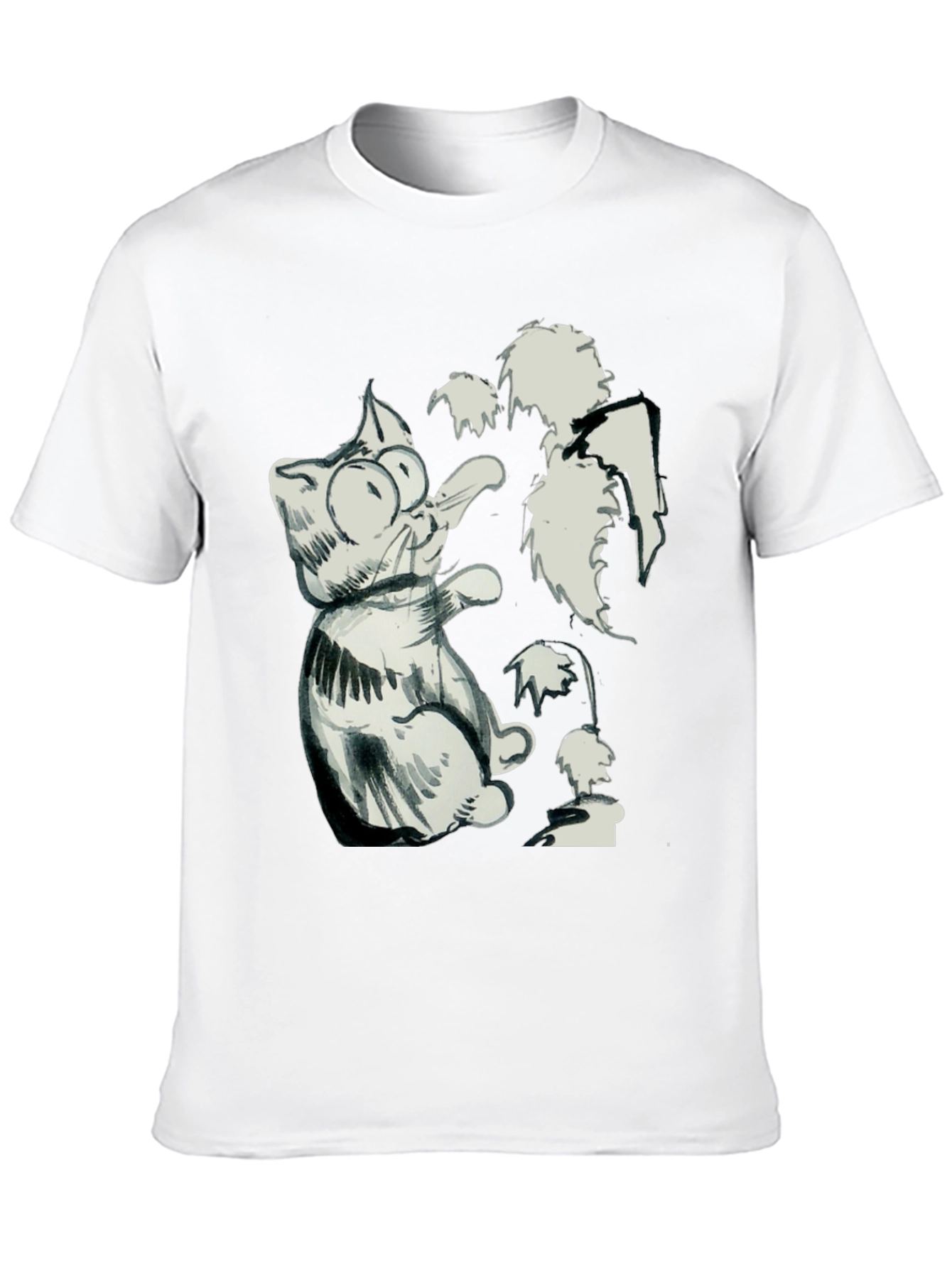 Cat Sketch Black T-Shirt - Unique Graphic Tee