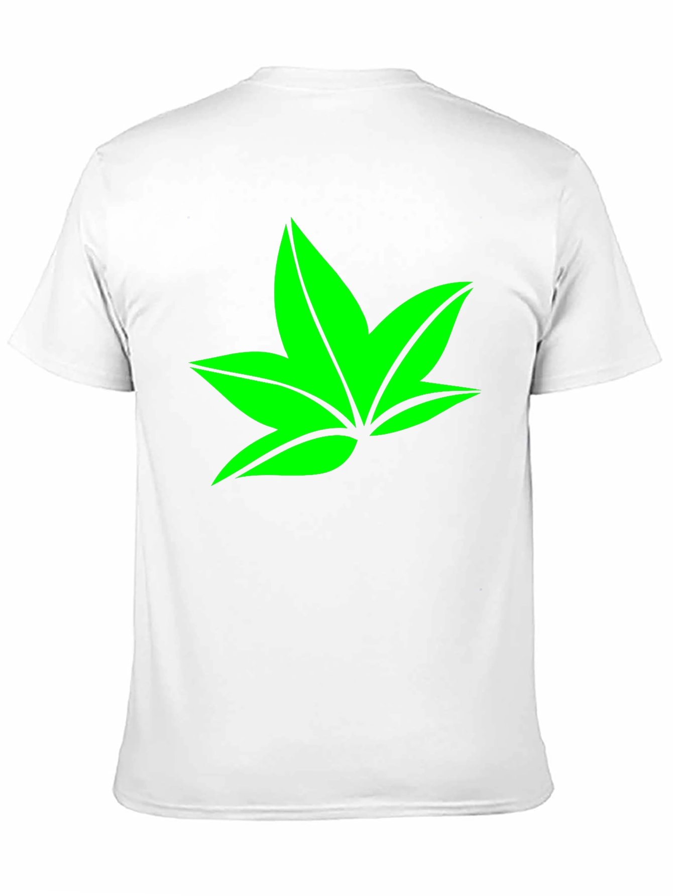 Green Leaf Graphic Black T-Shirt