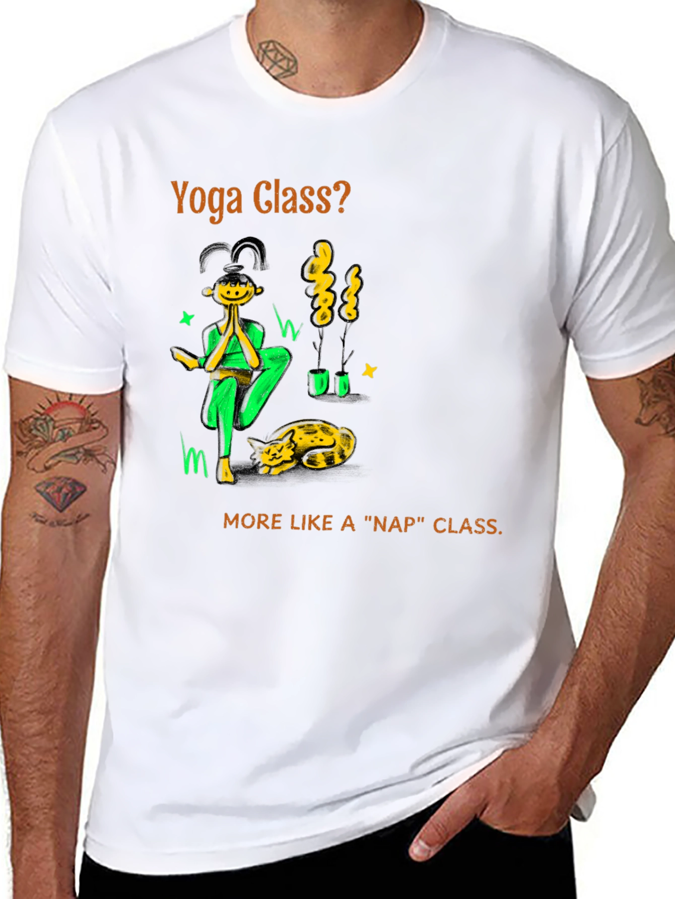 Yoga Nap Class Black Cotton T-Shirt