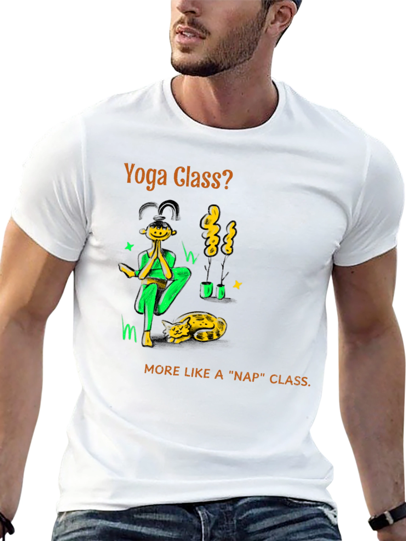 Yoga Nap Class Black Cotton T-Shirt