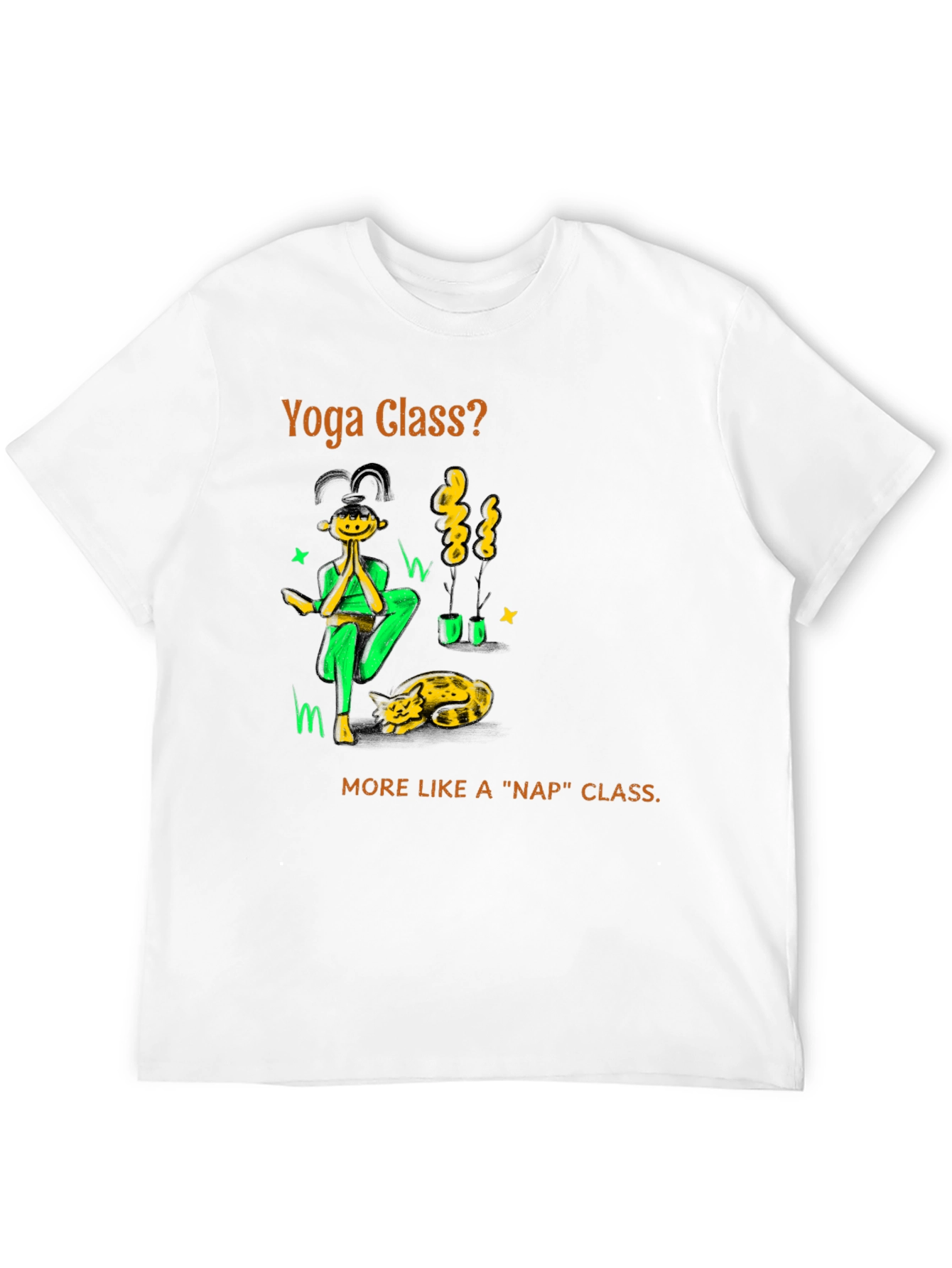 Yoga Nap Class Black Cotton T-Shirt